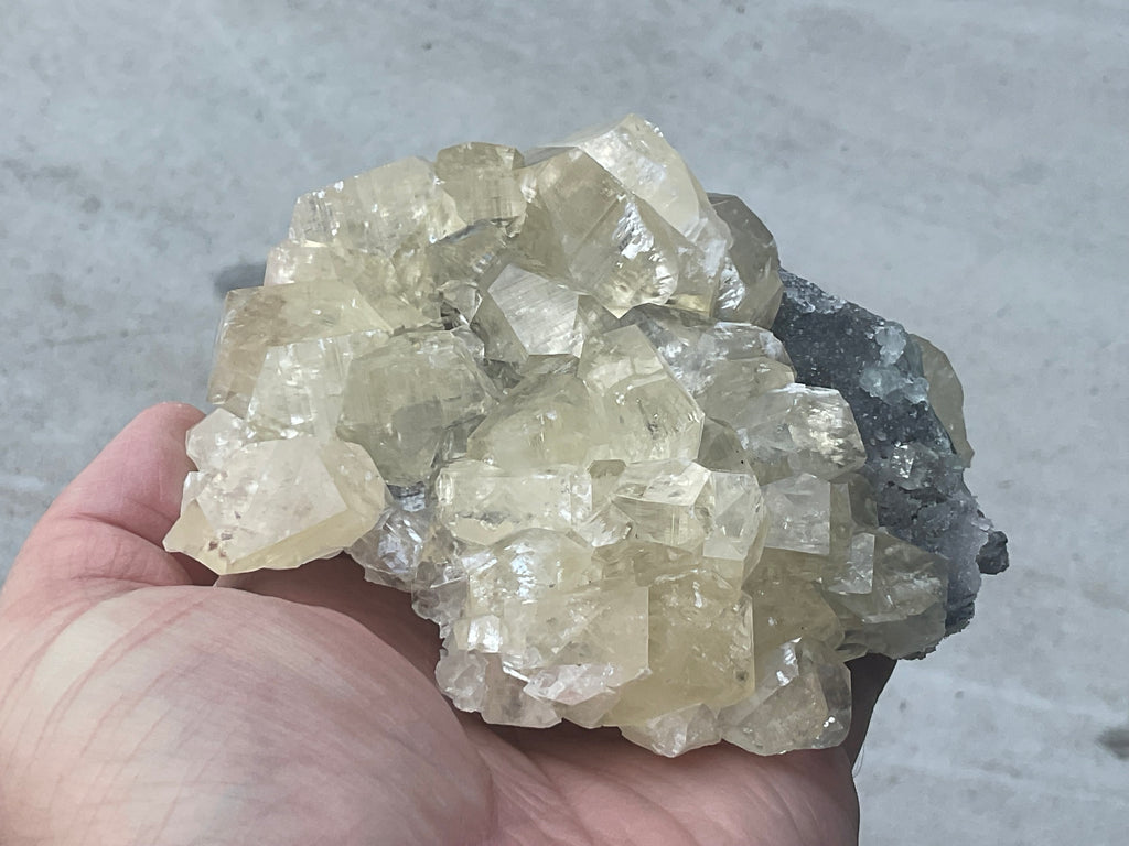 502g Diamond Calcite on Quartz Specimen B from Fujian, China