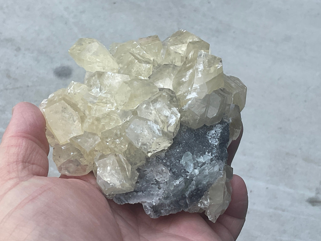 502g Diamond Calcite on Quartz Specimen B from Fujian, China