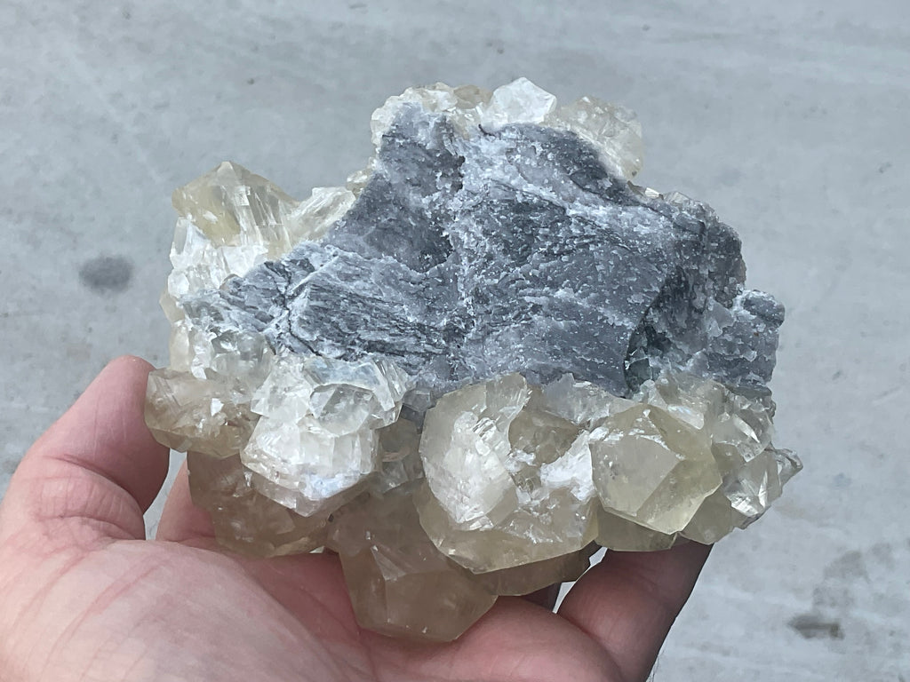 502g Diamond Calcite on Quartz Specimen B from Fujian, China