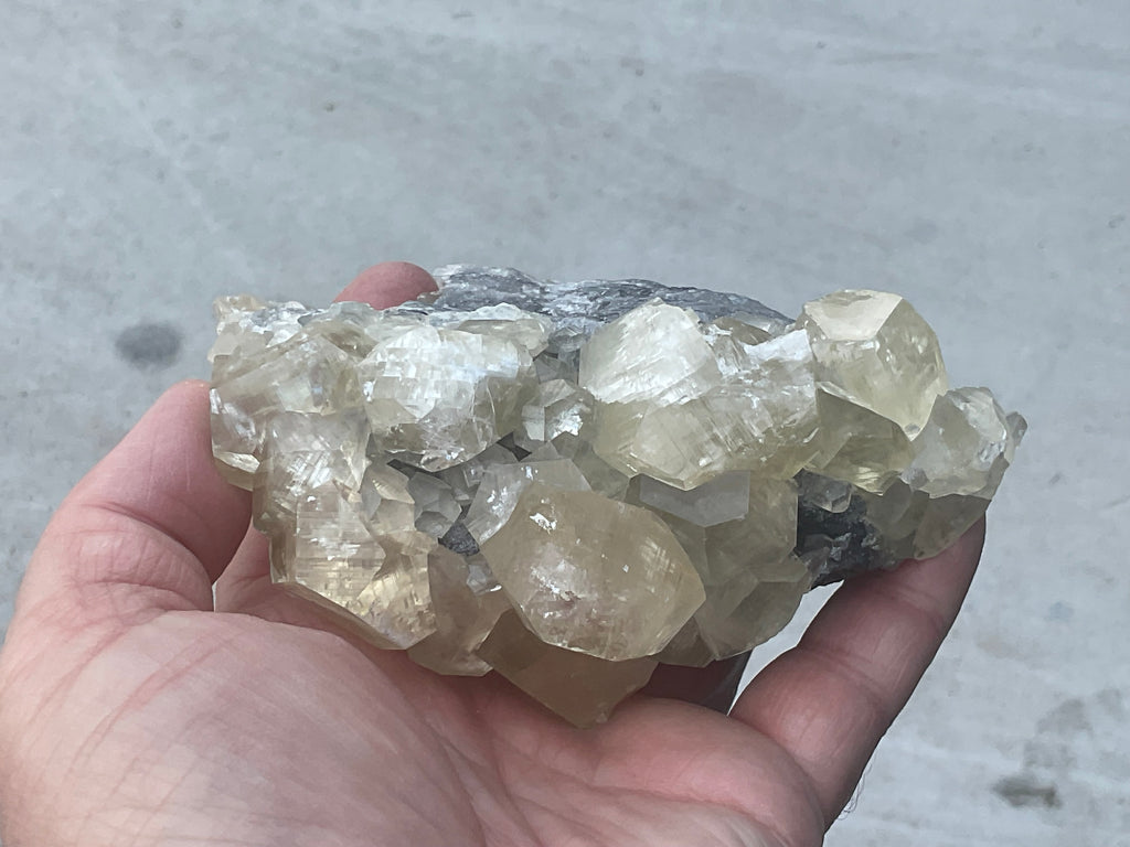 502g Diamond Calcite on Quartz Specimen B from Fujian, China
