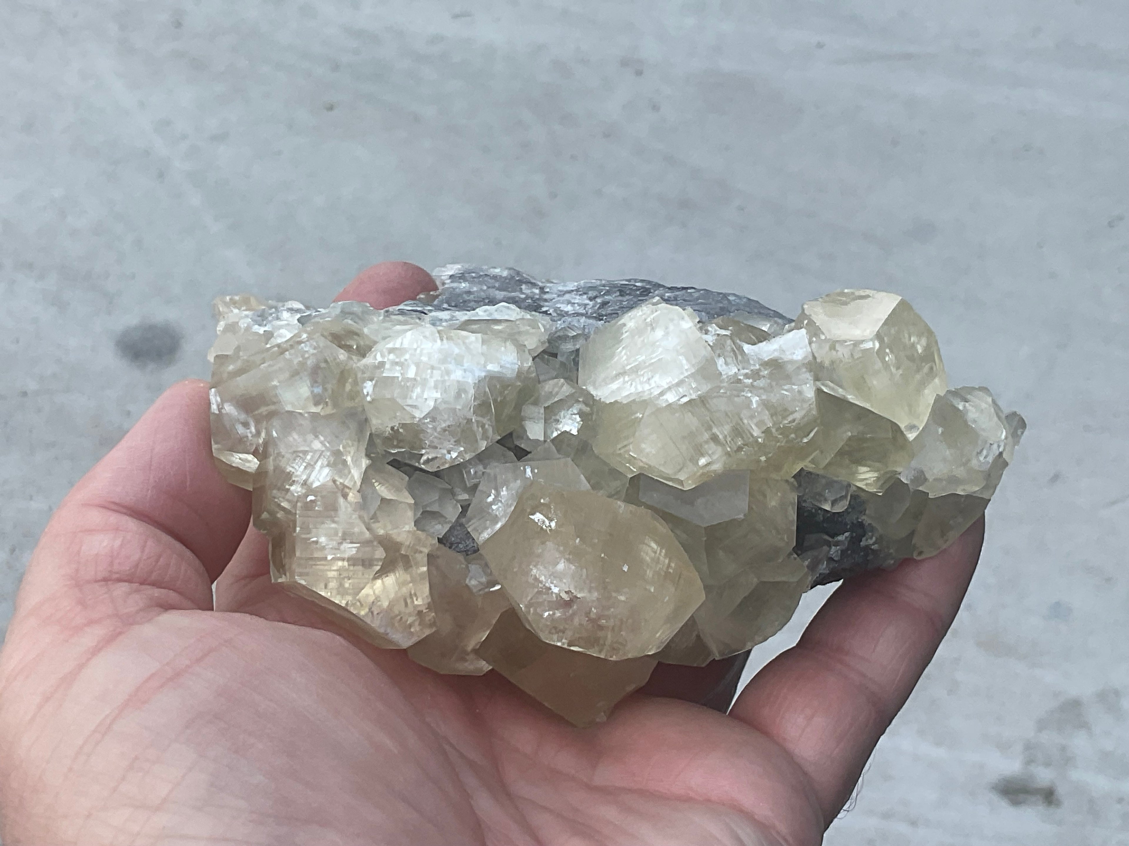 502g Diamond Calcite on Quartz Specimen B from Fujian, China