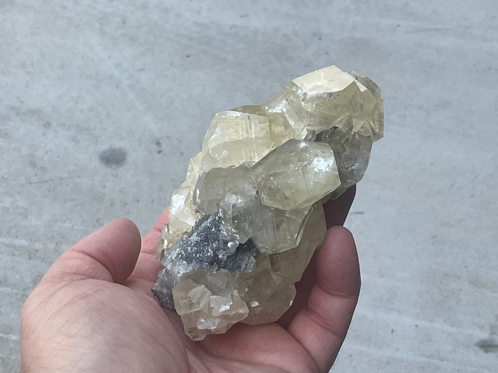 502g Diamond Calcite on Quartz Specimen B from Fujian, China