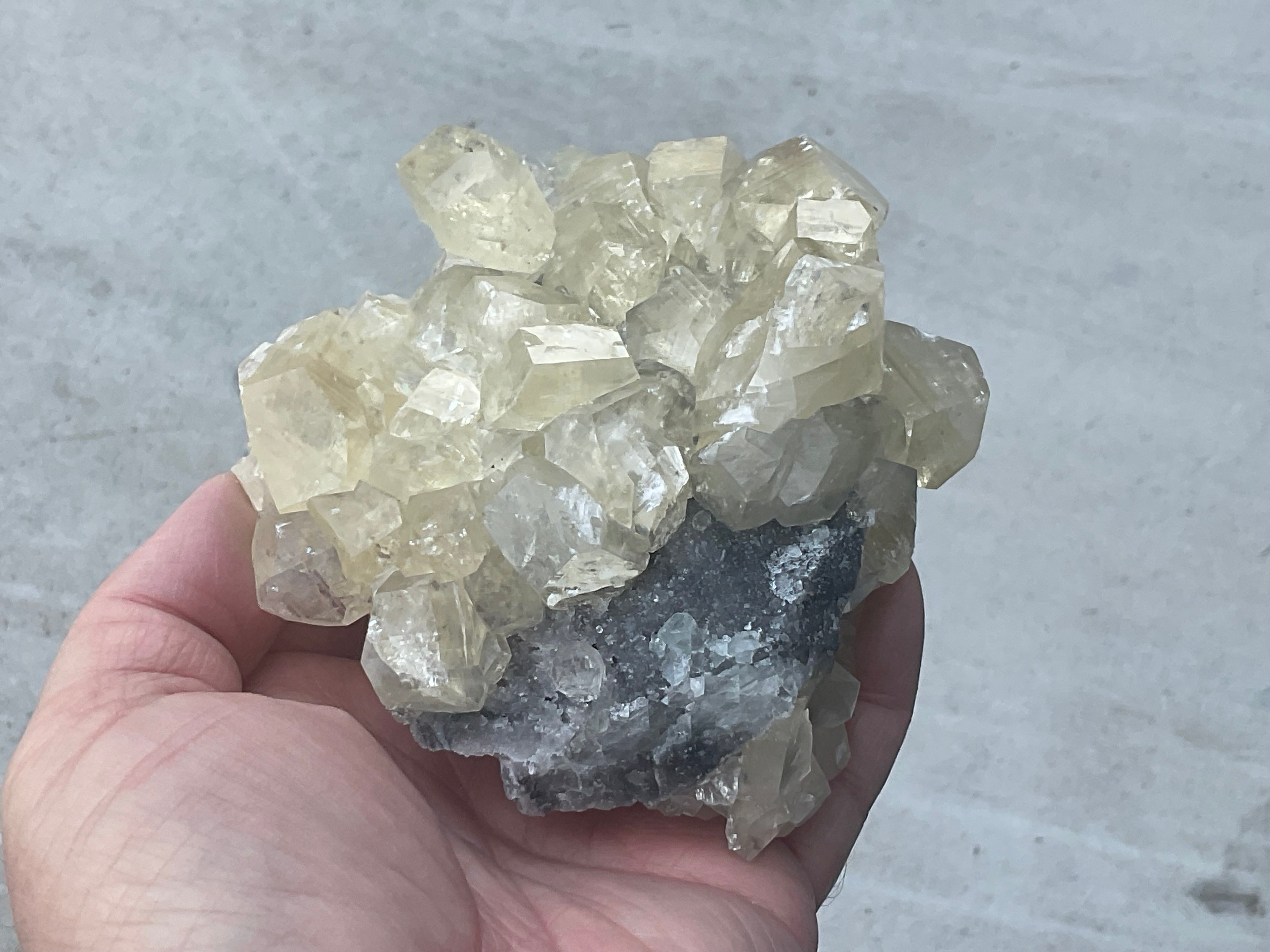 502g Diamond Calcite on Quartz Specimen B from Fujian, China