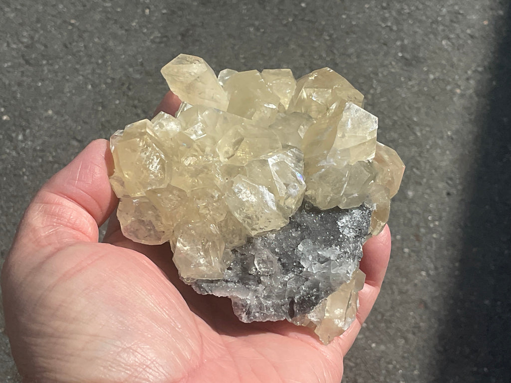 502g Diamond Calcite on Quartz Specimen B from Fujian, China