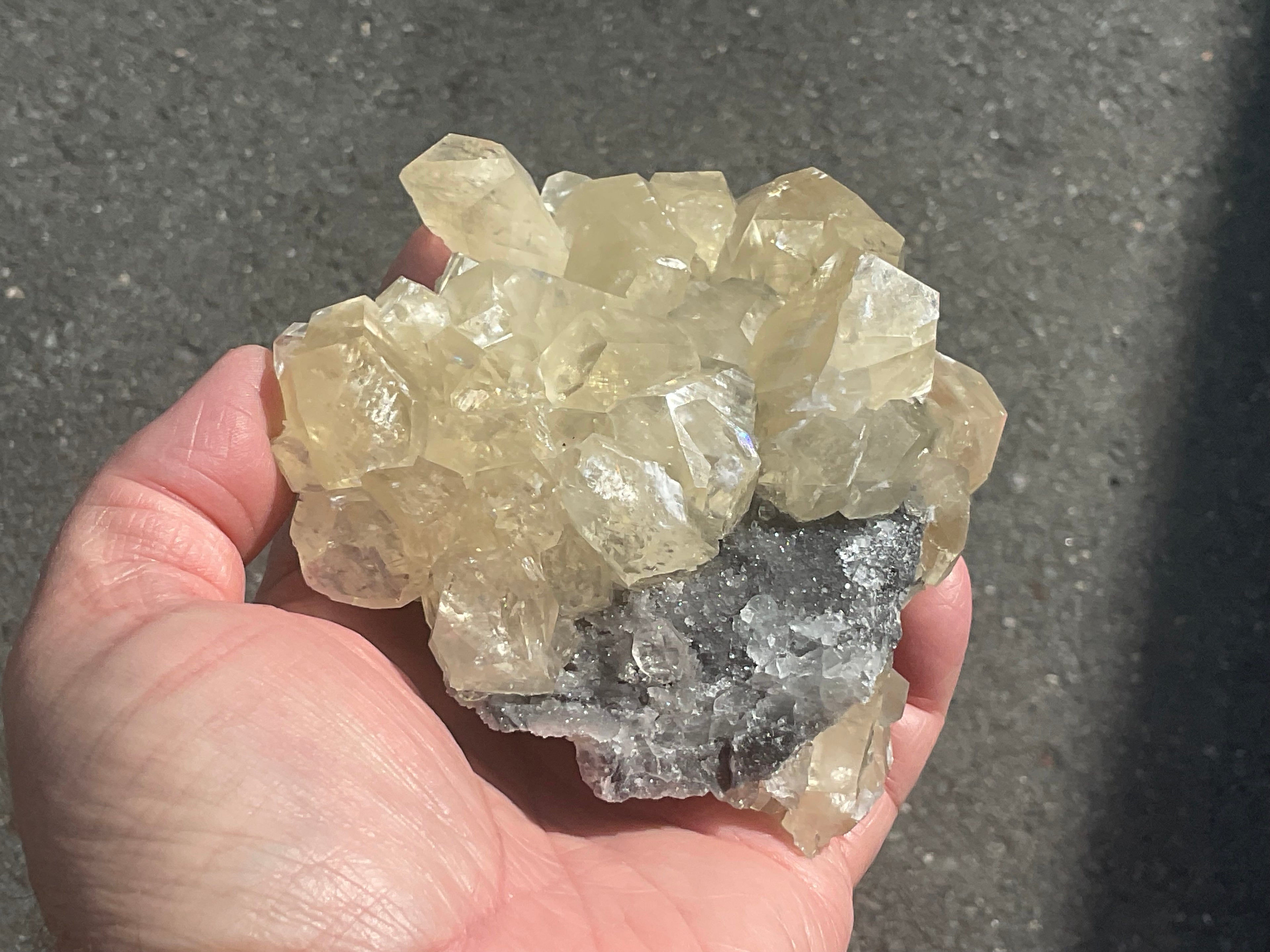 502g Diamond Calcite on Quartz Specimen B from Fujian, China