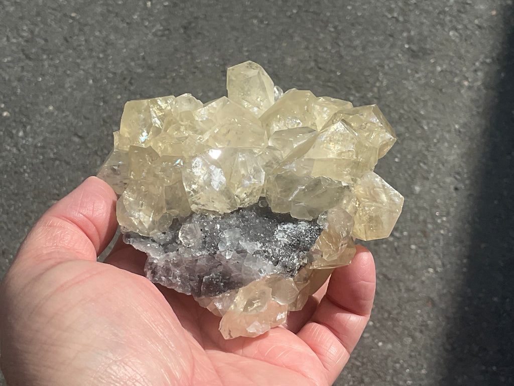 502g Diamond Calcite on Quartz Specimen B from Fujian, China