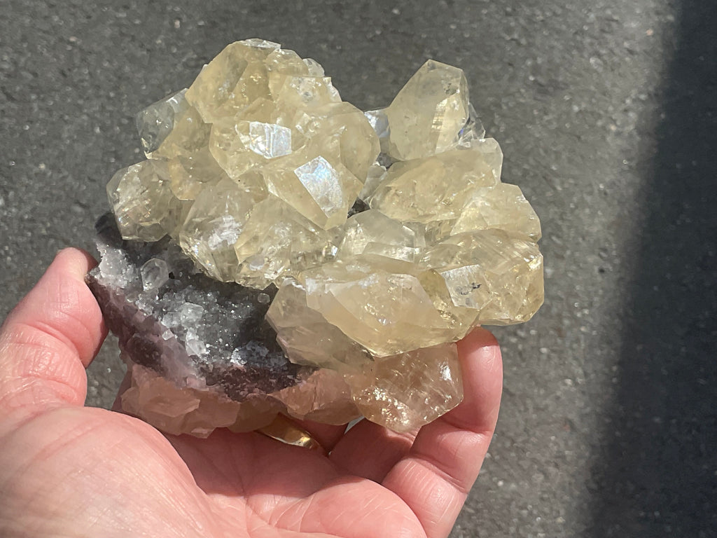 502g Diamond Calcite on Quartz Specimen B from Fujian, China