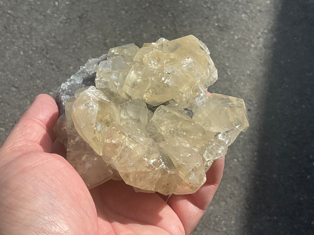 502g Diamond Calcite on Quartz Specimen B from Fujian, China