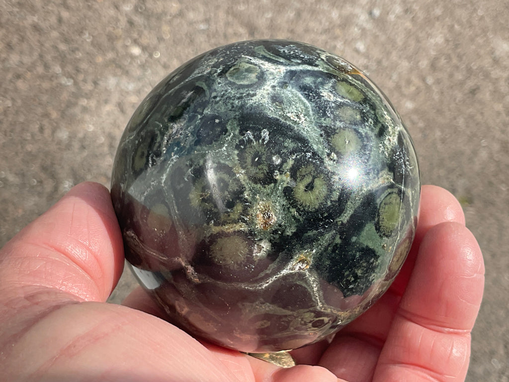 454g Kambaba Jasper Sphere 4A (Repaired)