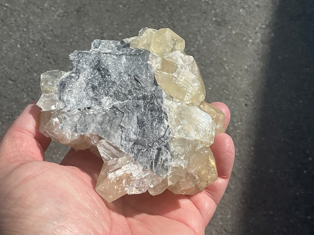 502g Diamond Calcite on Quartz Specimen B from Fujian, China