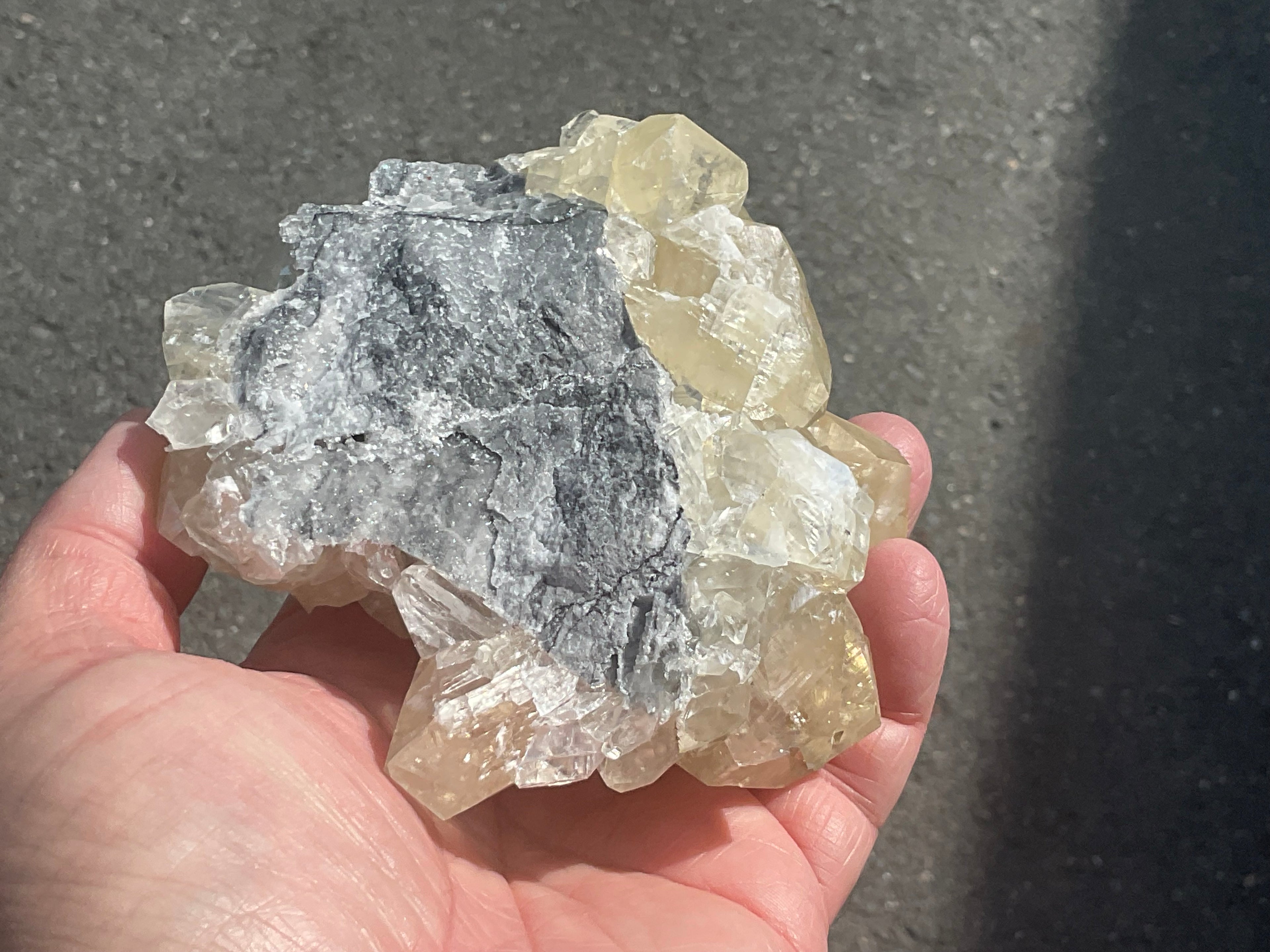502g Diamond Calcite on Quartz Specimen B from Fujian, China