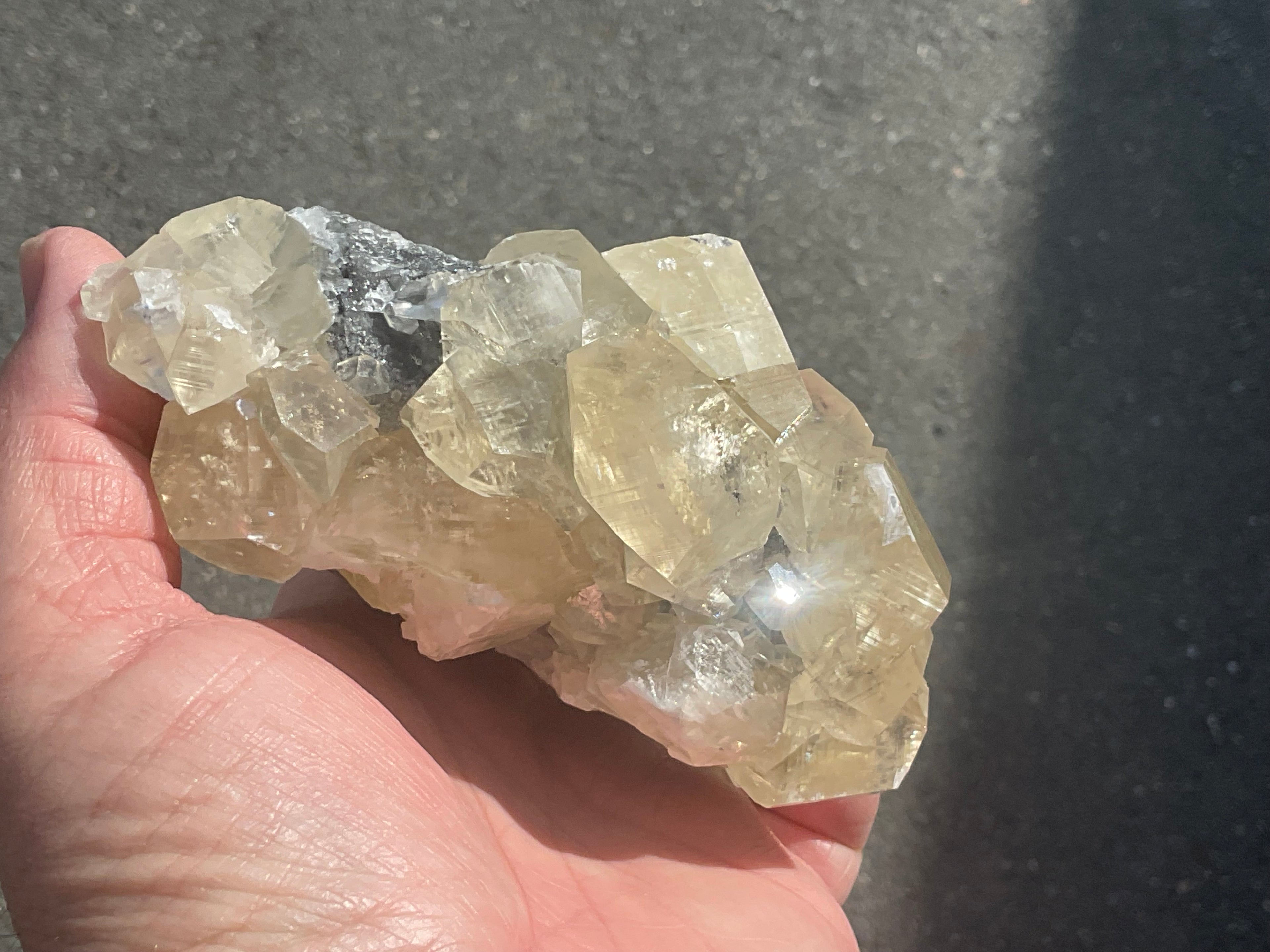 502g Diamond Calcite on Quartz Specimen B from Fujian, China