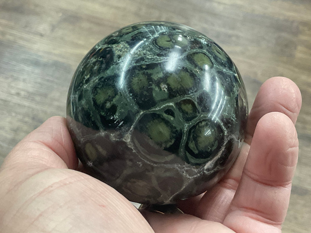 454g Kambaba Jasper Sphere 4A (Repaired)