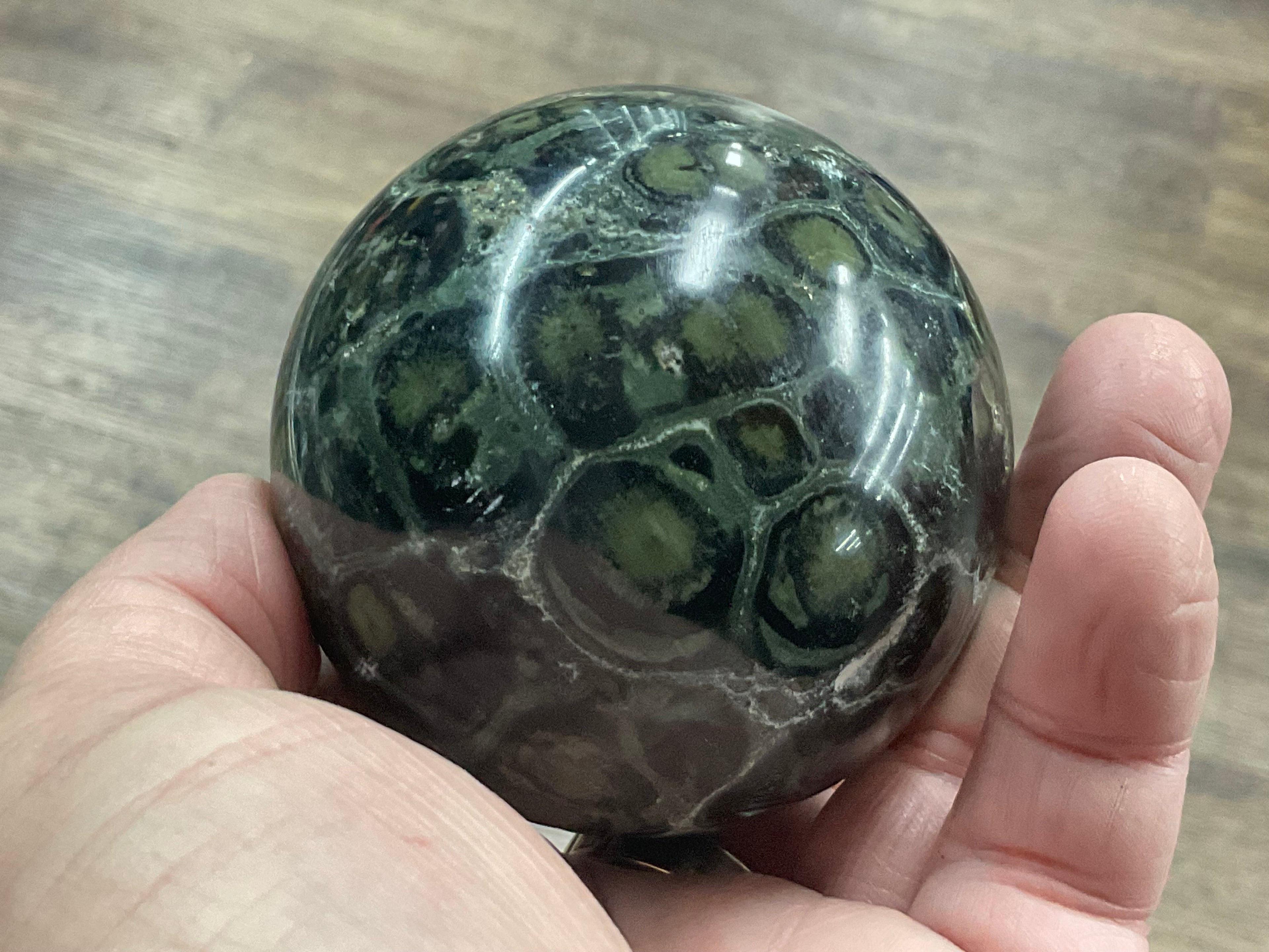 454g Kambaba Jasper Sphere 4A (Repaired)
