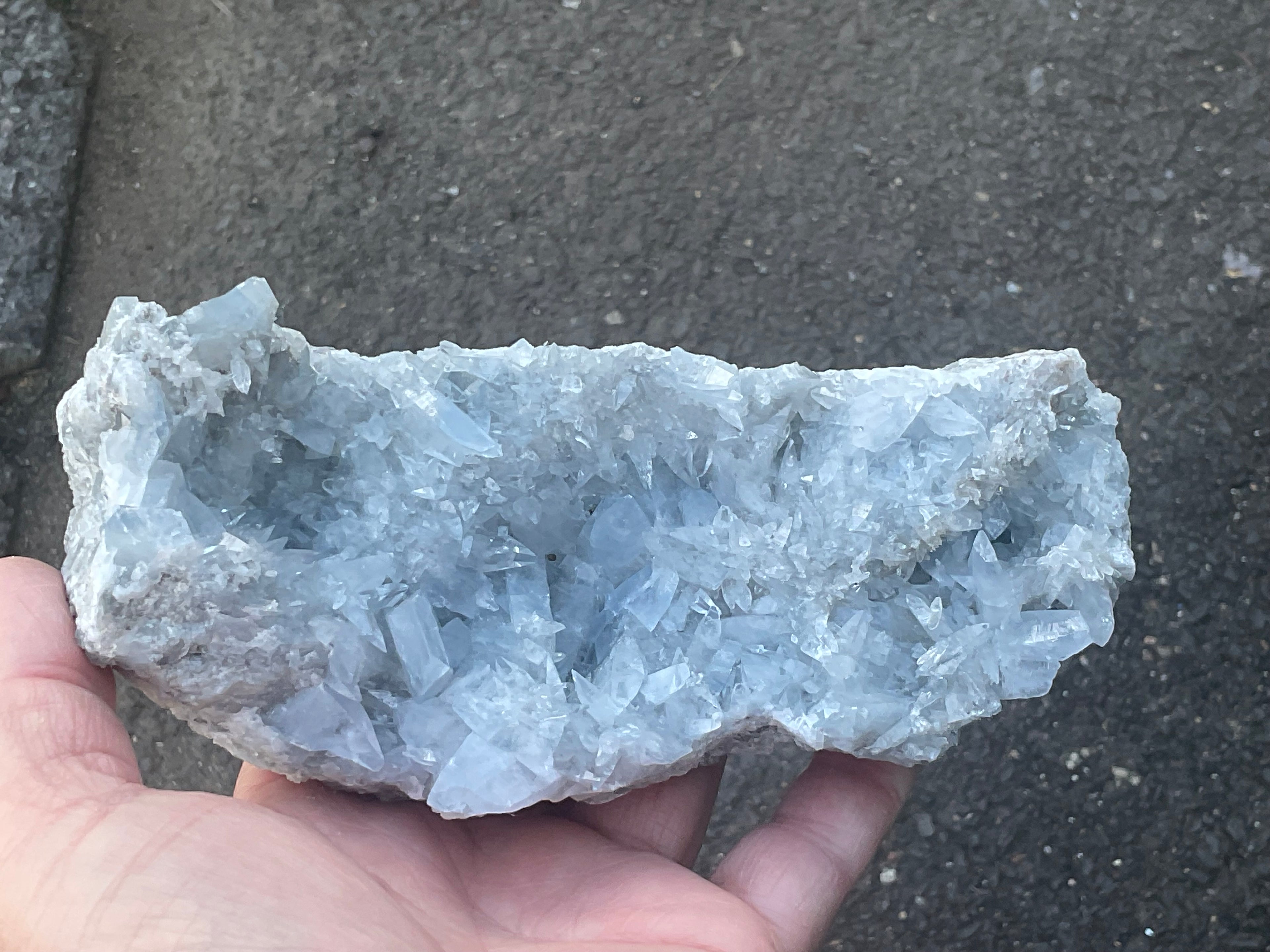 1055g Dog Tooth Celestine/Celestine Geode Specimen