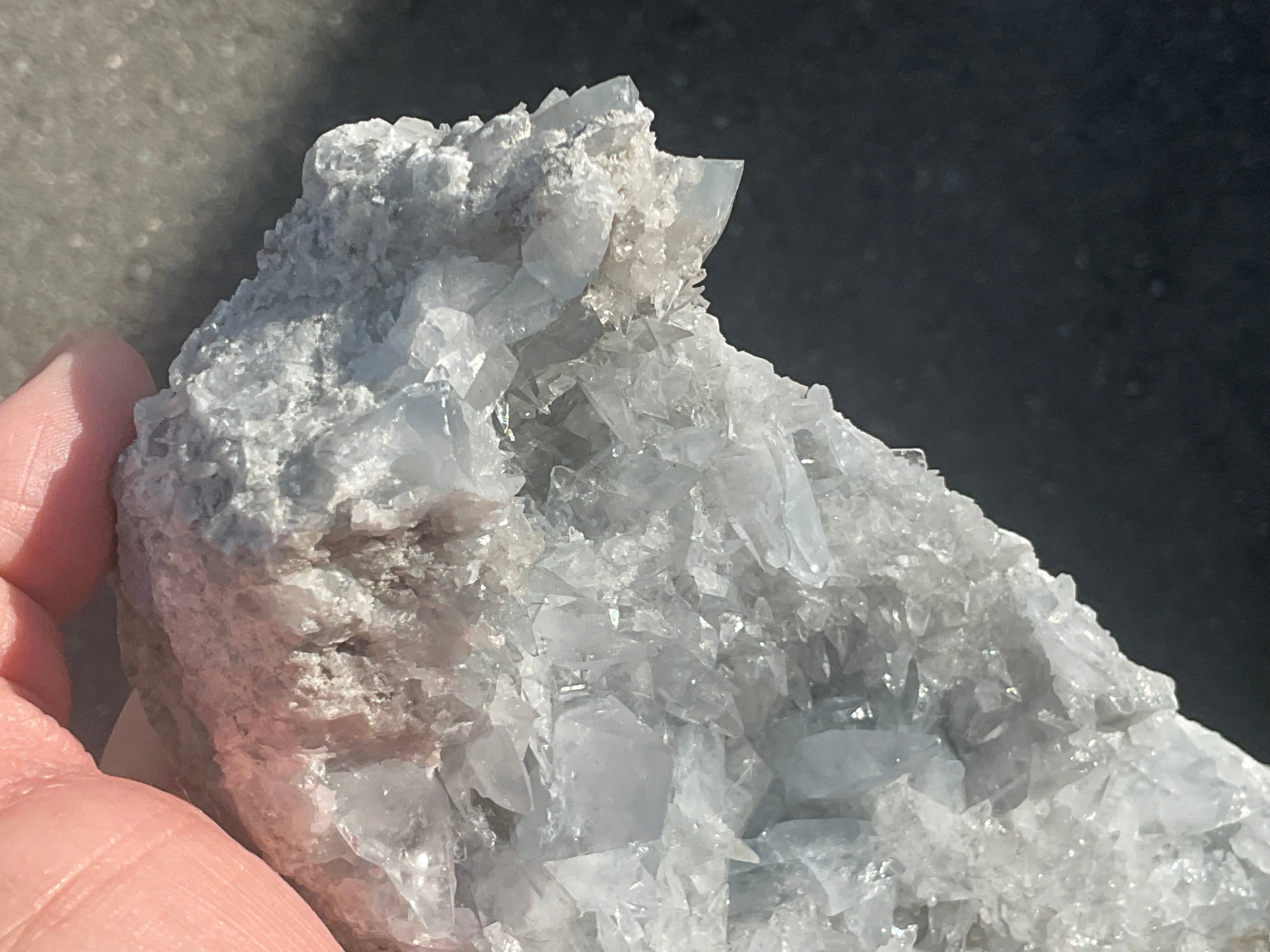1055g Dog Tooth Celestine/Celestine Geode Specimen