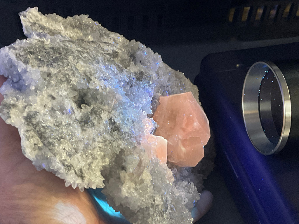 1.382kg XL Diamond Calcite on Quartz/Sphalerite Specimen