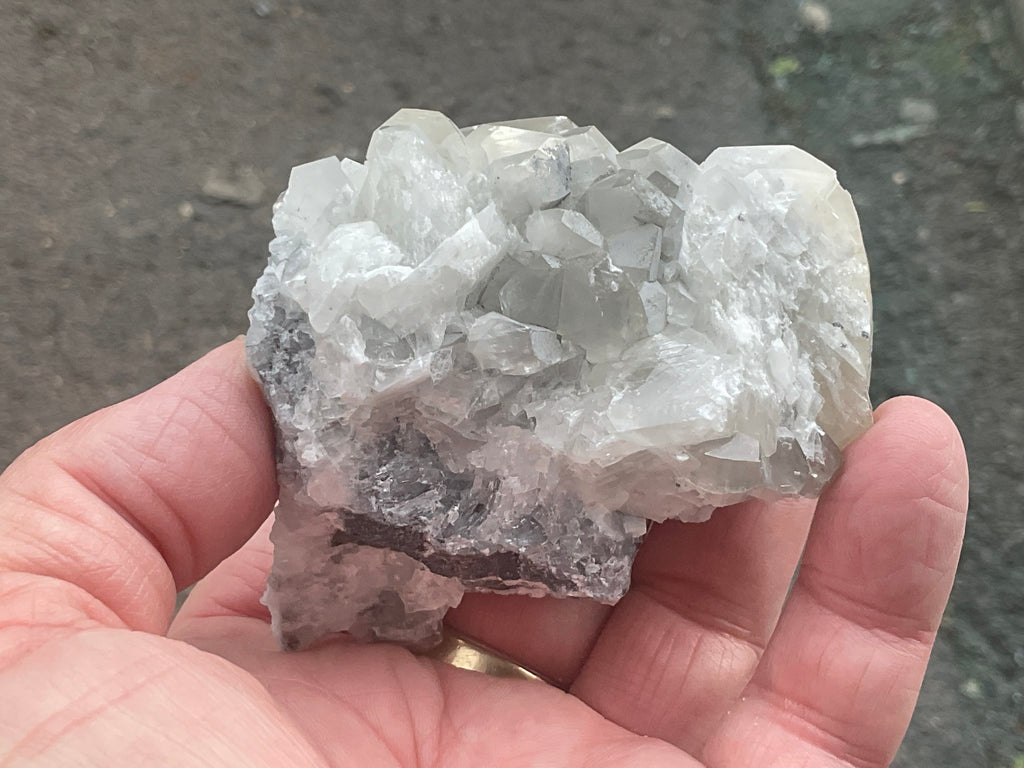 143g Large Diamond Calcite on Quartz Specimen 2A from Fujian, China