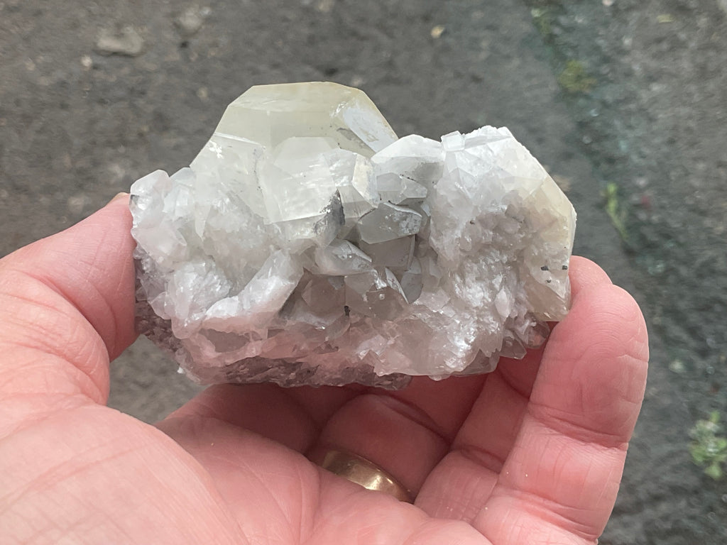 143g Large Diamond Calcite on Quartz Specimen 2A from Fujian, China