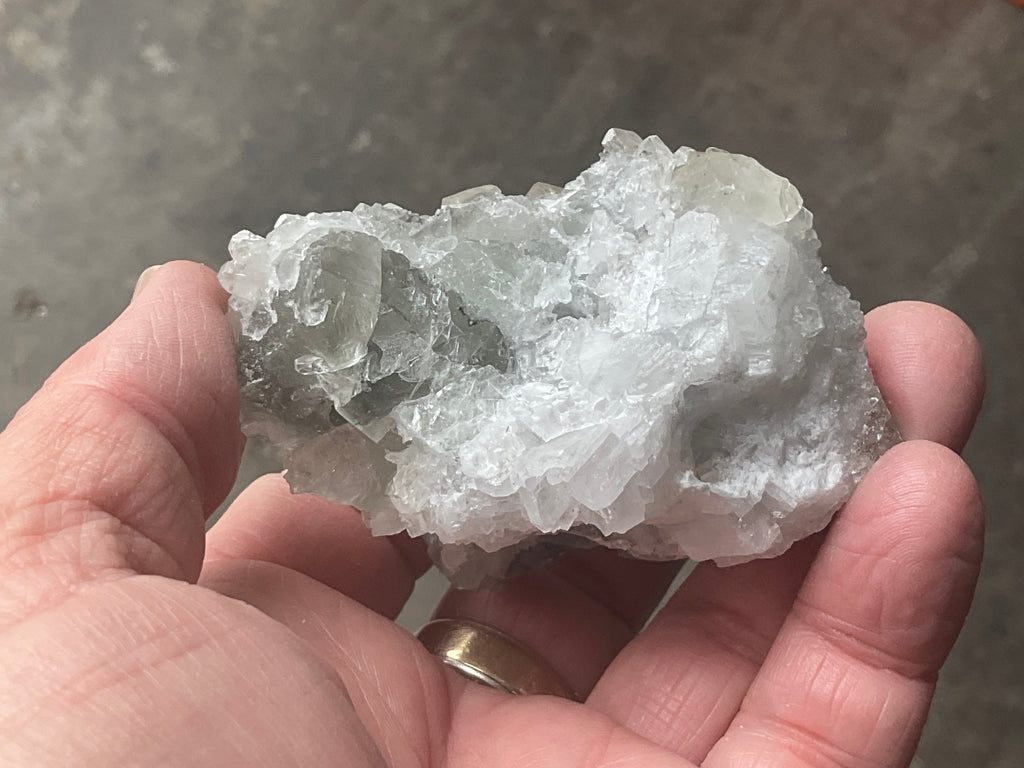 168g Large Diamond Calcite on Quartz Matrix Specimen 2B from Fujian, China