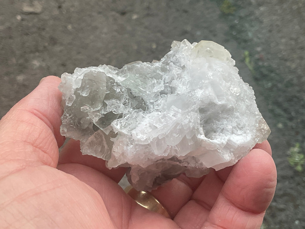 168g Large Diamond Calcite on Quartz Matrix Specimen 2B from Fujian, China
