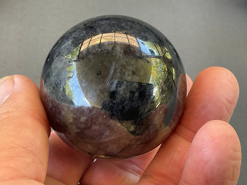 192g Iolite with Apatite Sphere 1A
