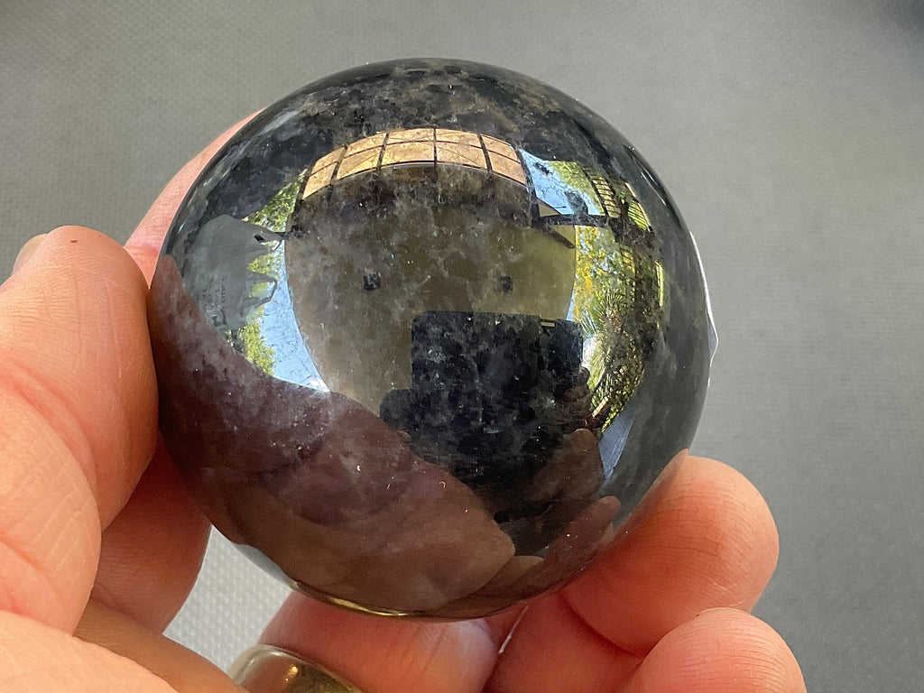 192g Iolite with Apatite Sphere 1A