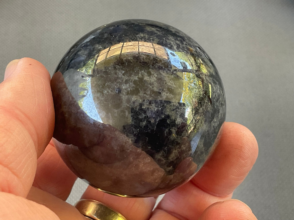 192g Iolite with Apatite Sphere 1A