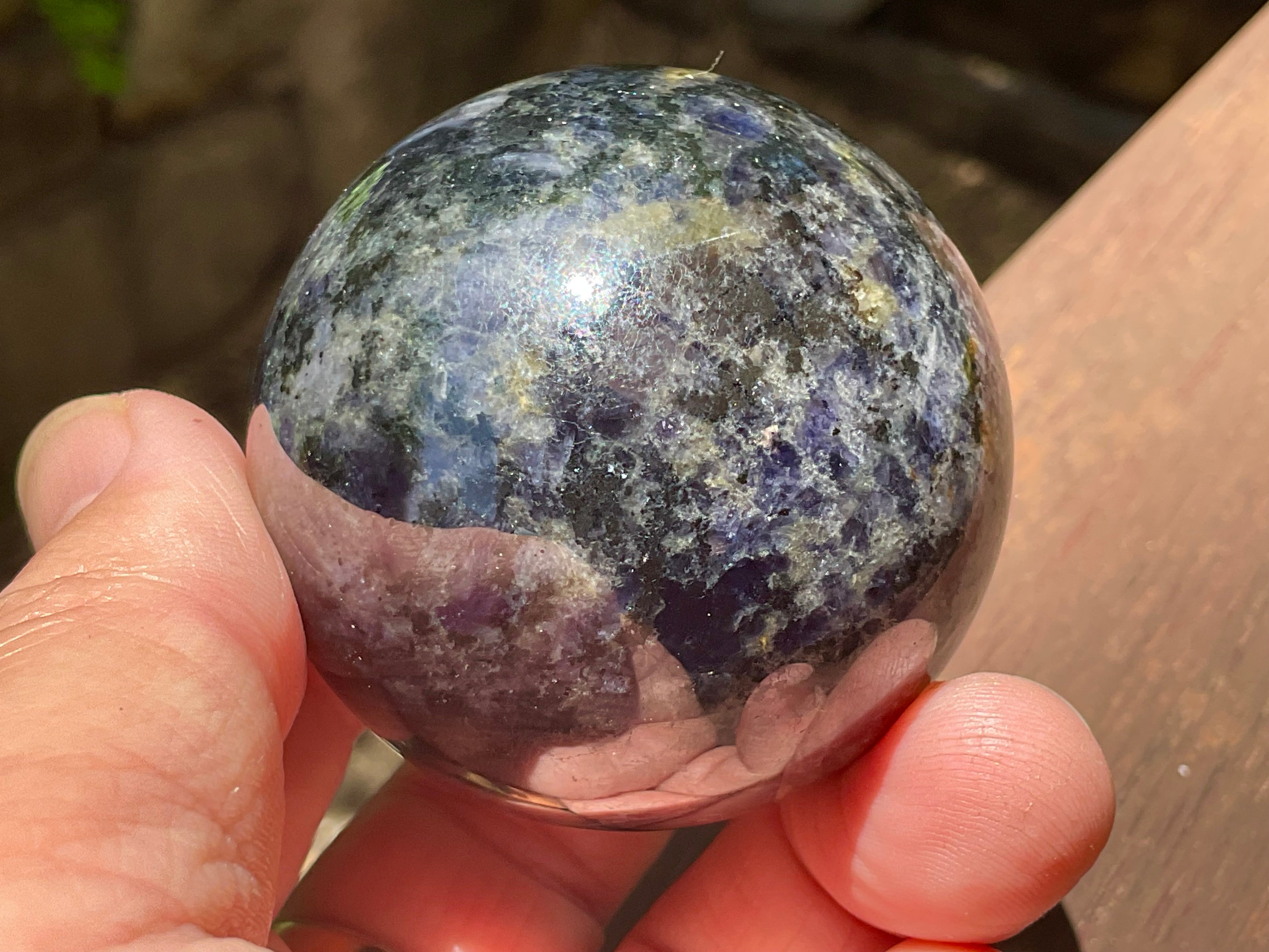 192g Iolite with Apatite Sphere 1A