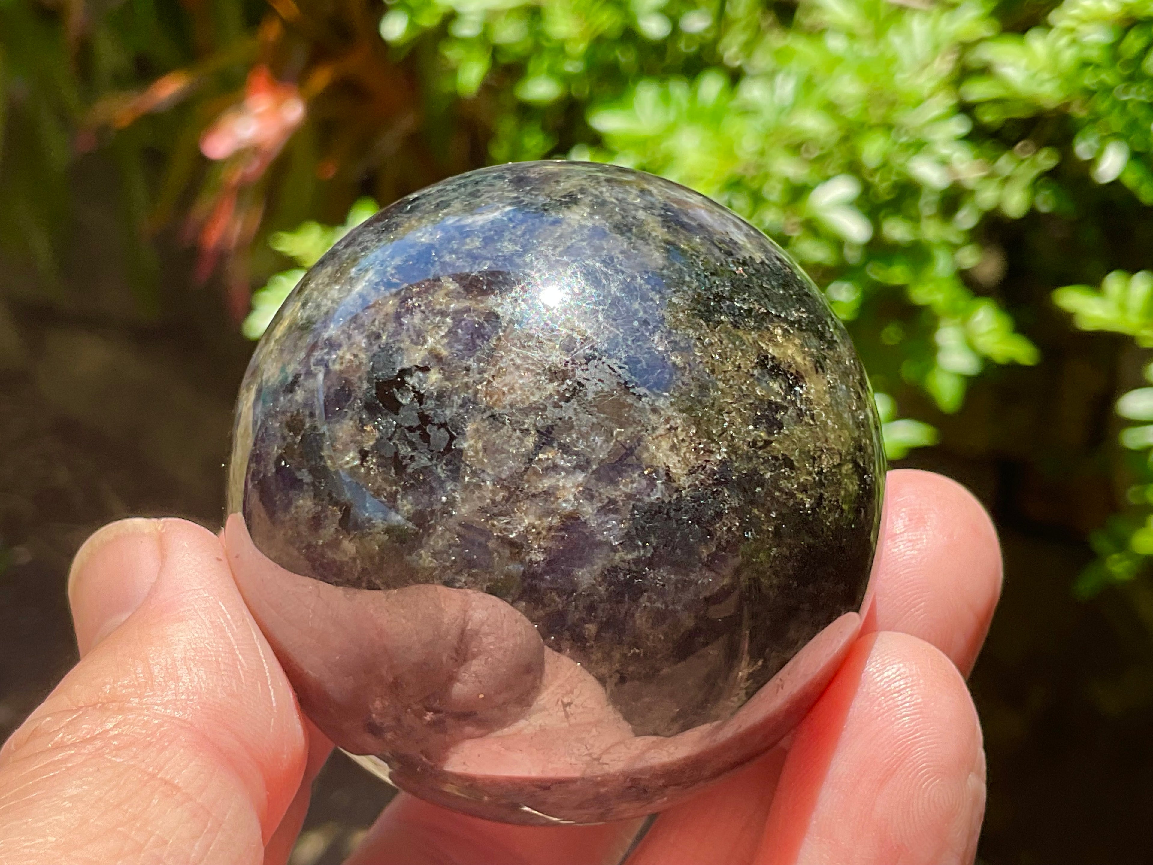 214g Iolite with Apatite Sphere 2A