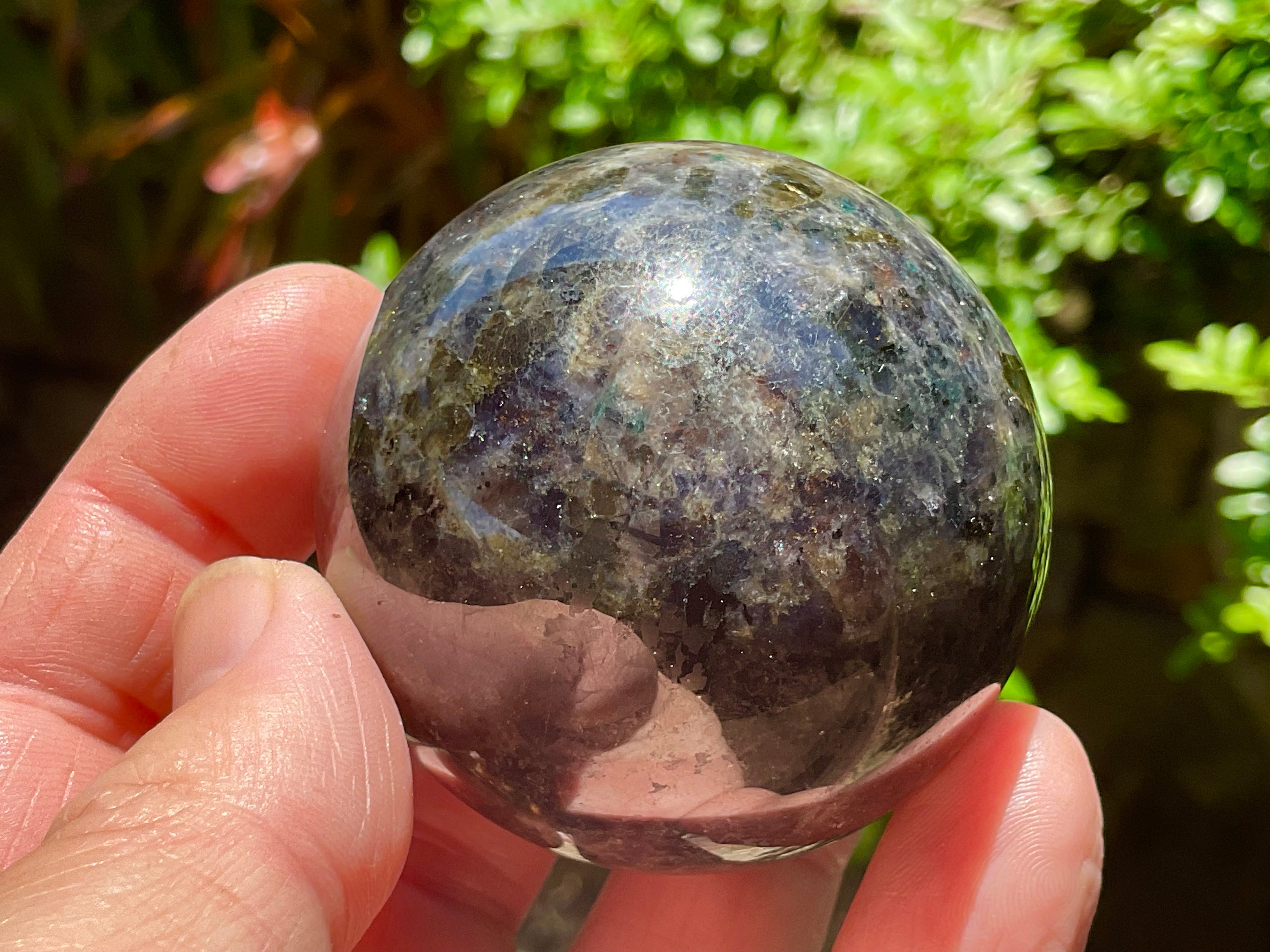 214g Iolite with Apatite Sphere 2A
