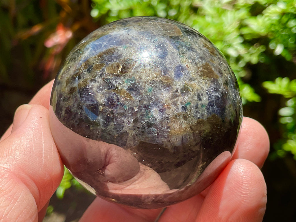 214g Iolite with Apatite Sphere 2A