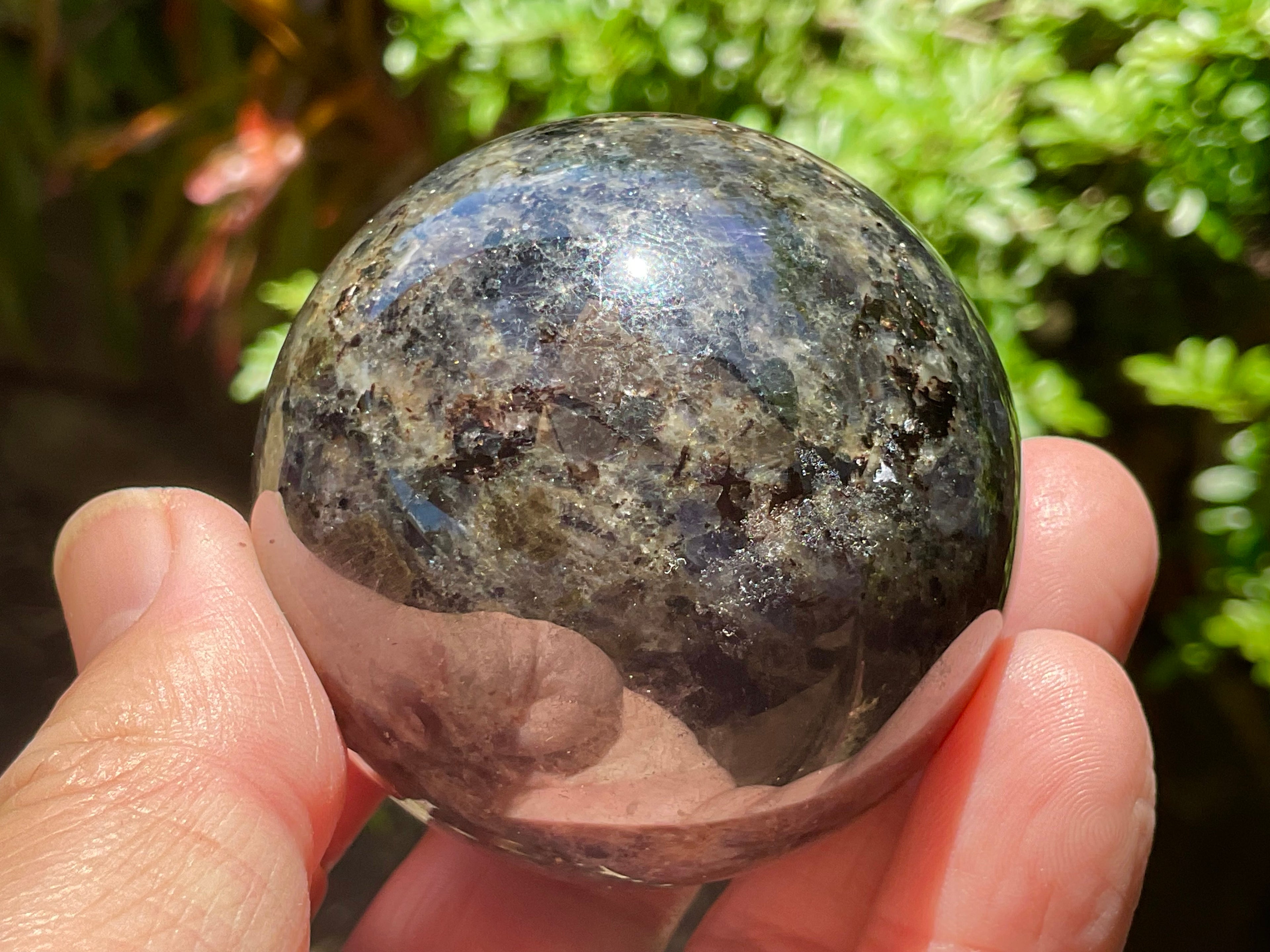 214g Iolite with Apatite Sphere 2A