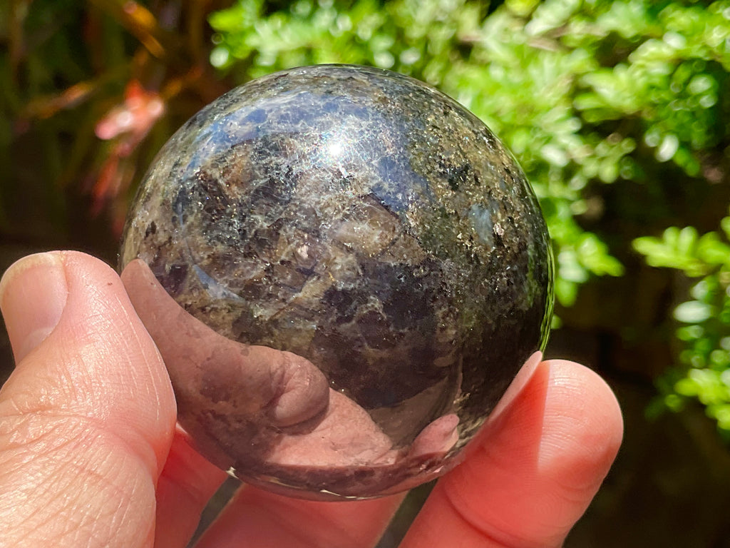 214g Iolite with Apatite Sphere 2A