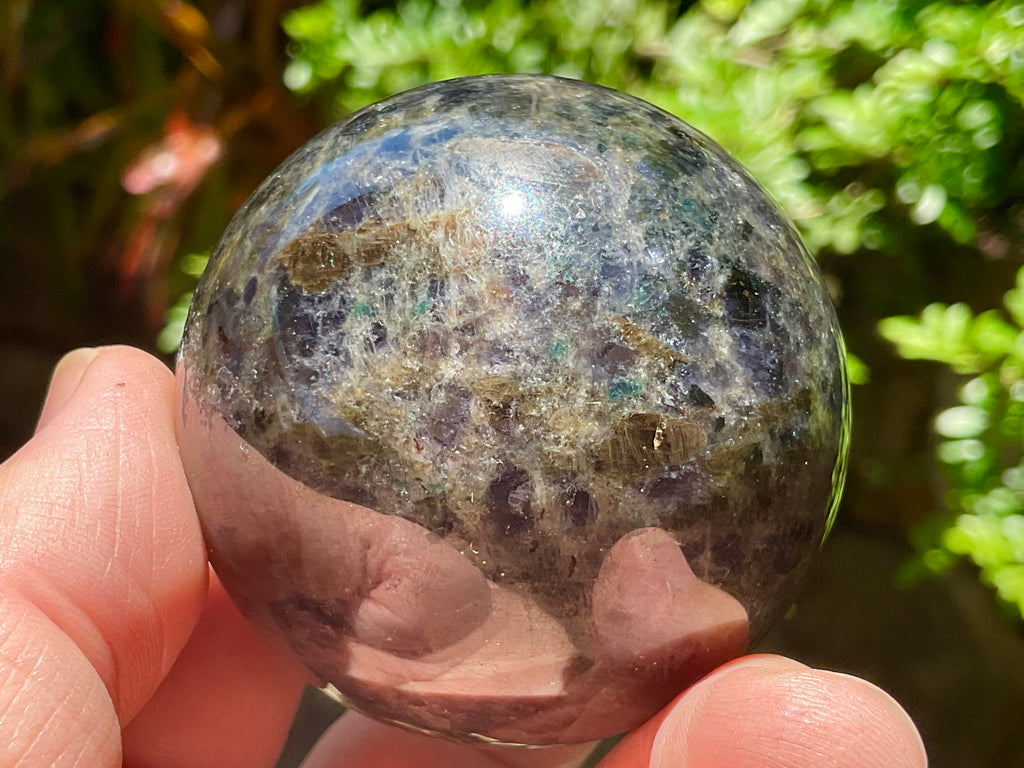 214g Iolite with Apatite Sphere 2A
