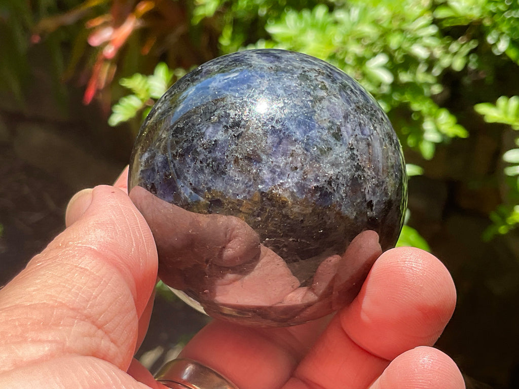 236g Iolite with Apatite Sphere 3A