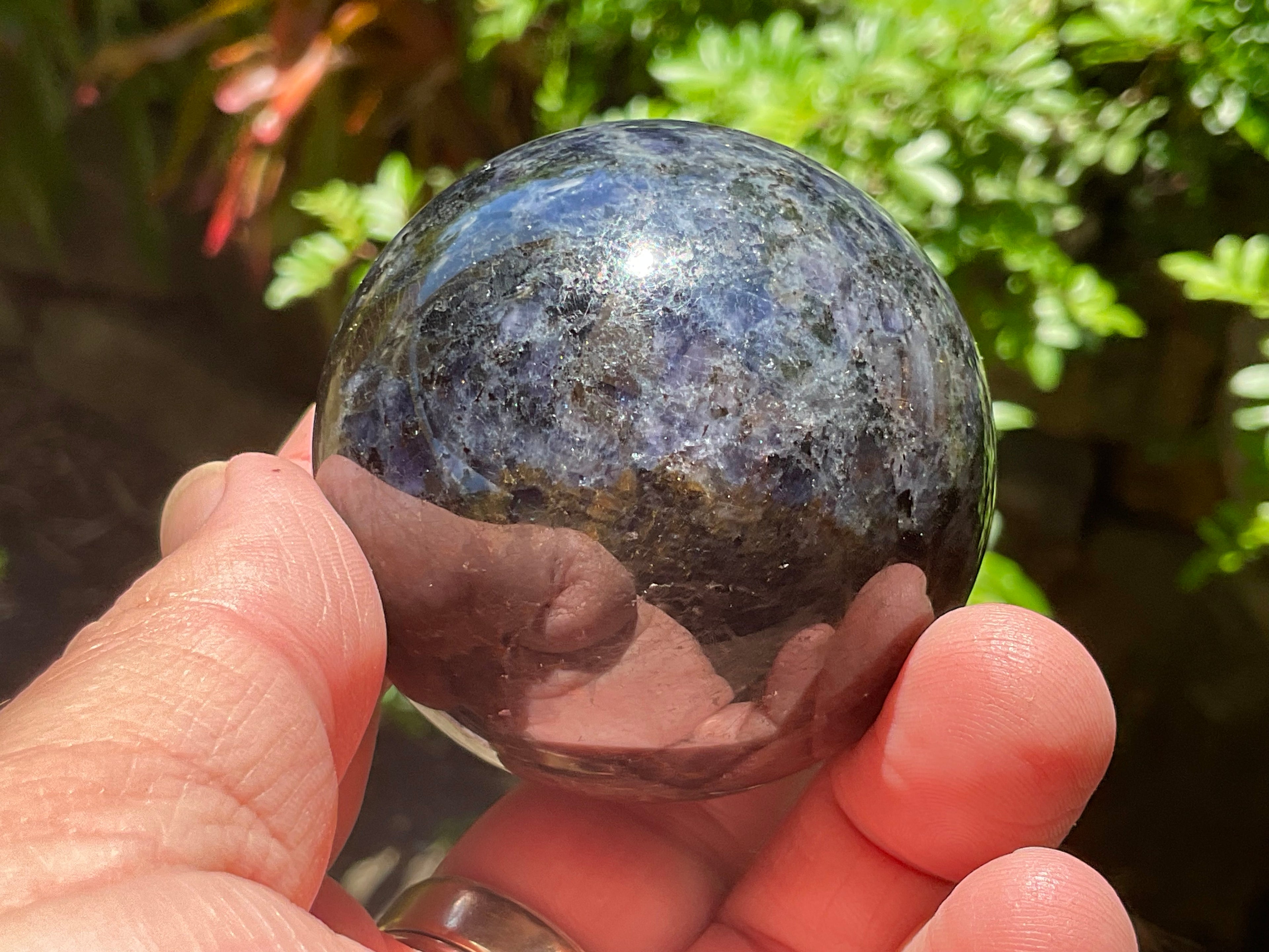 236g Iolite with Apatite Sphere 3A