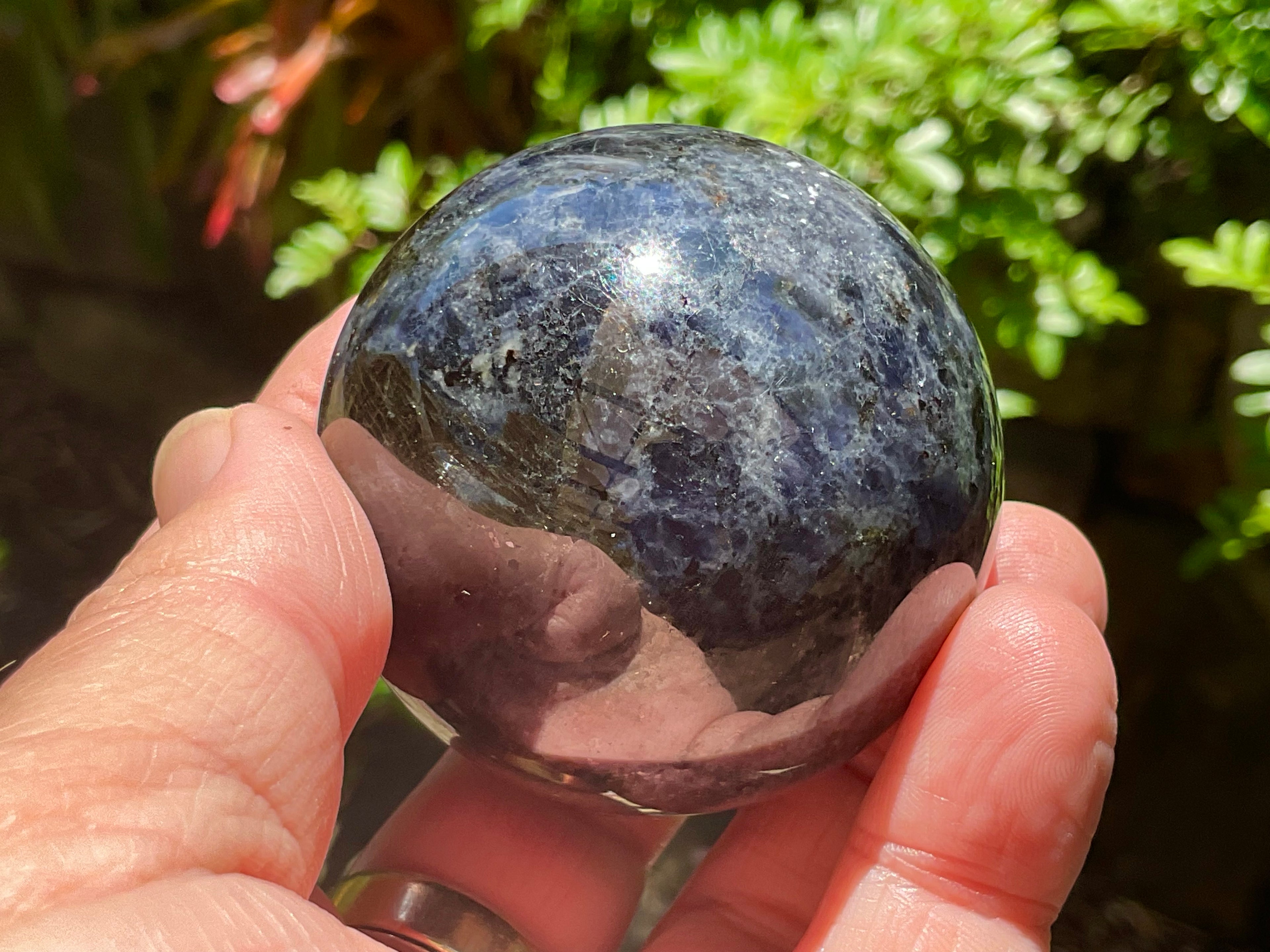 236g Iolite with Apatite Sphere 3A