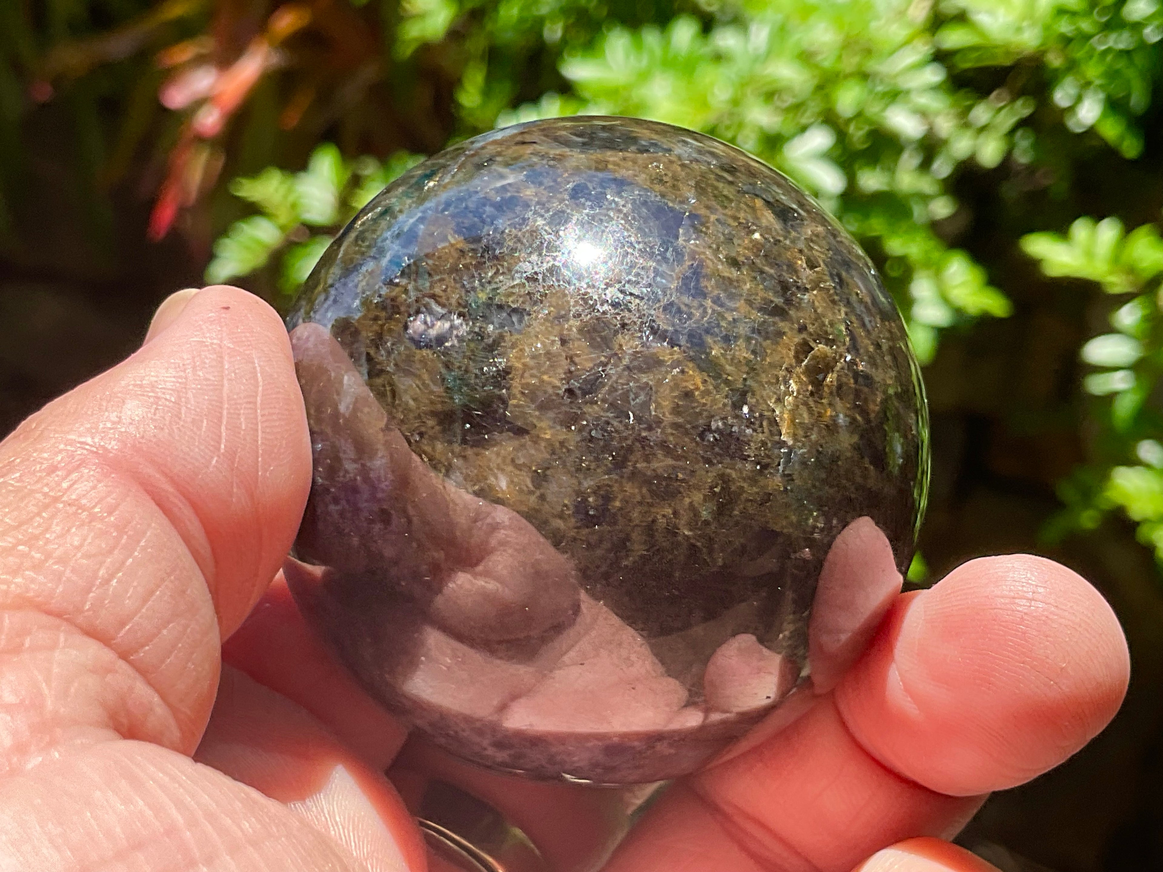 236g Iolite with Apatite Sphere 3A