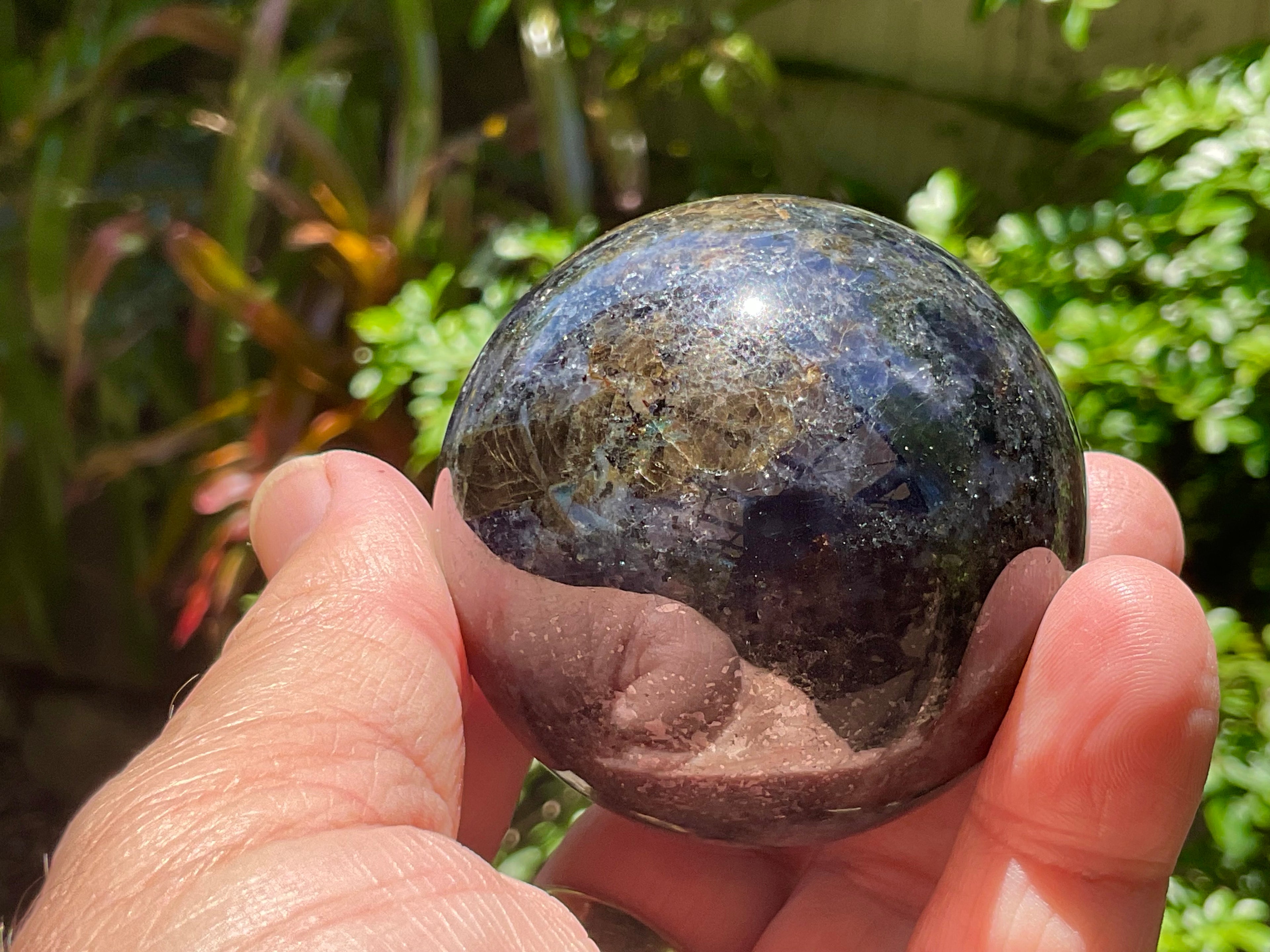 246g Iolite with Apatite Sphere 3B