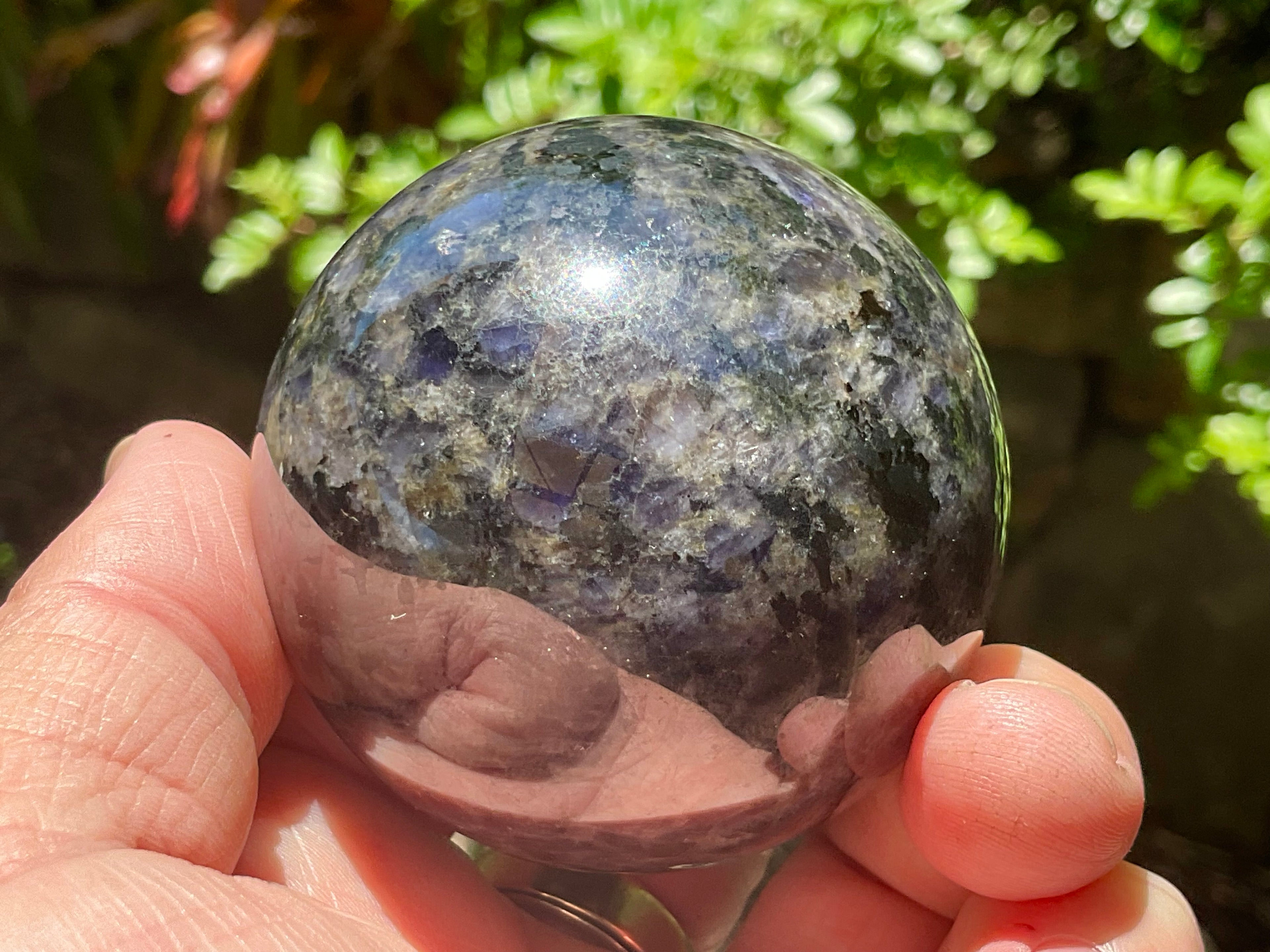 270g Iolite wit Apatite Sphere 3C