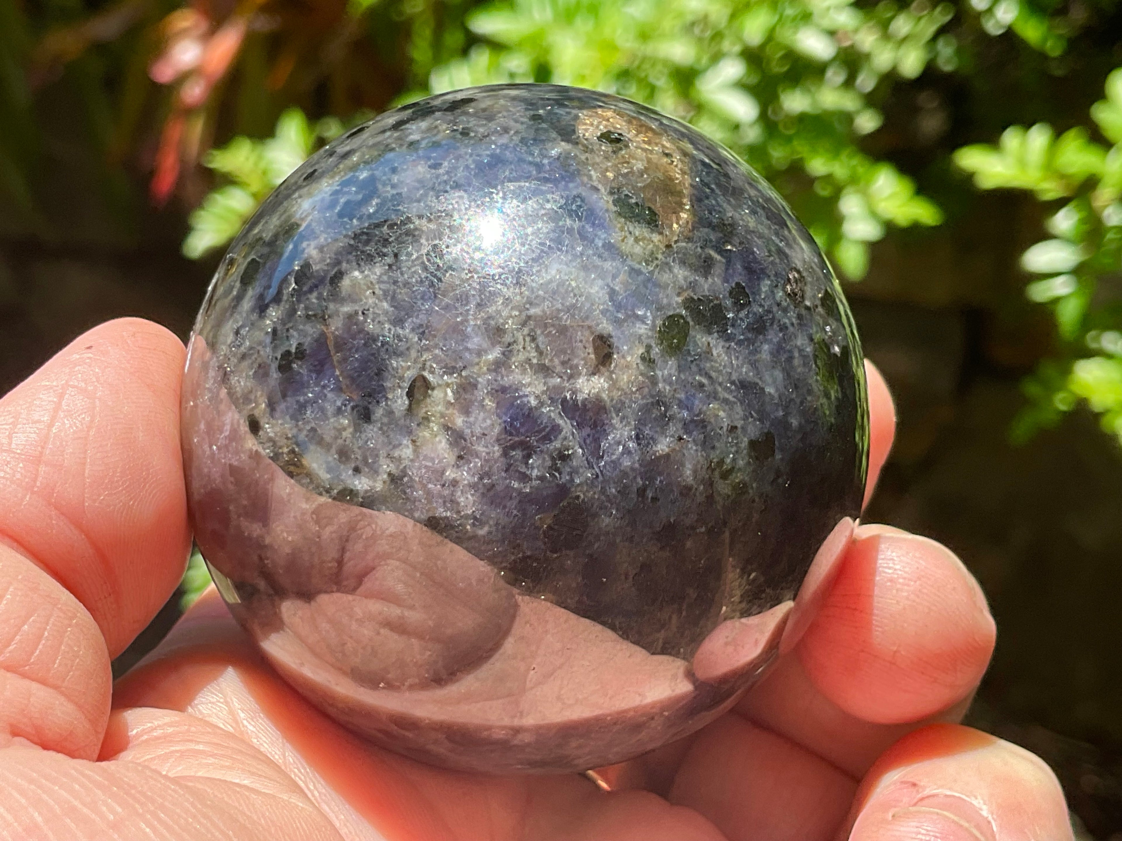270g Iolite wit Apatite Sphere 3C