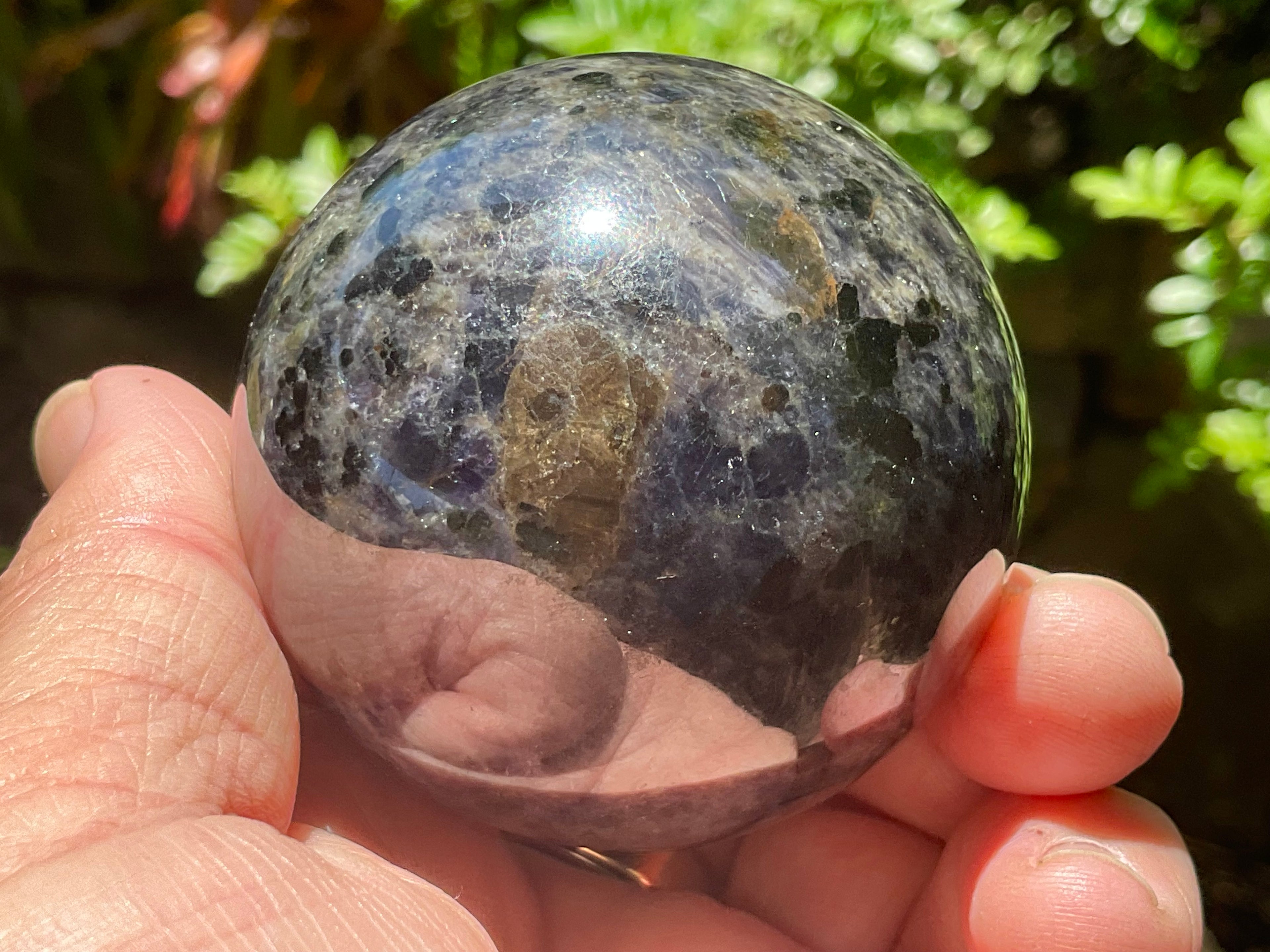 270g Iolite wit Apatite Sphere 3C