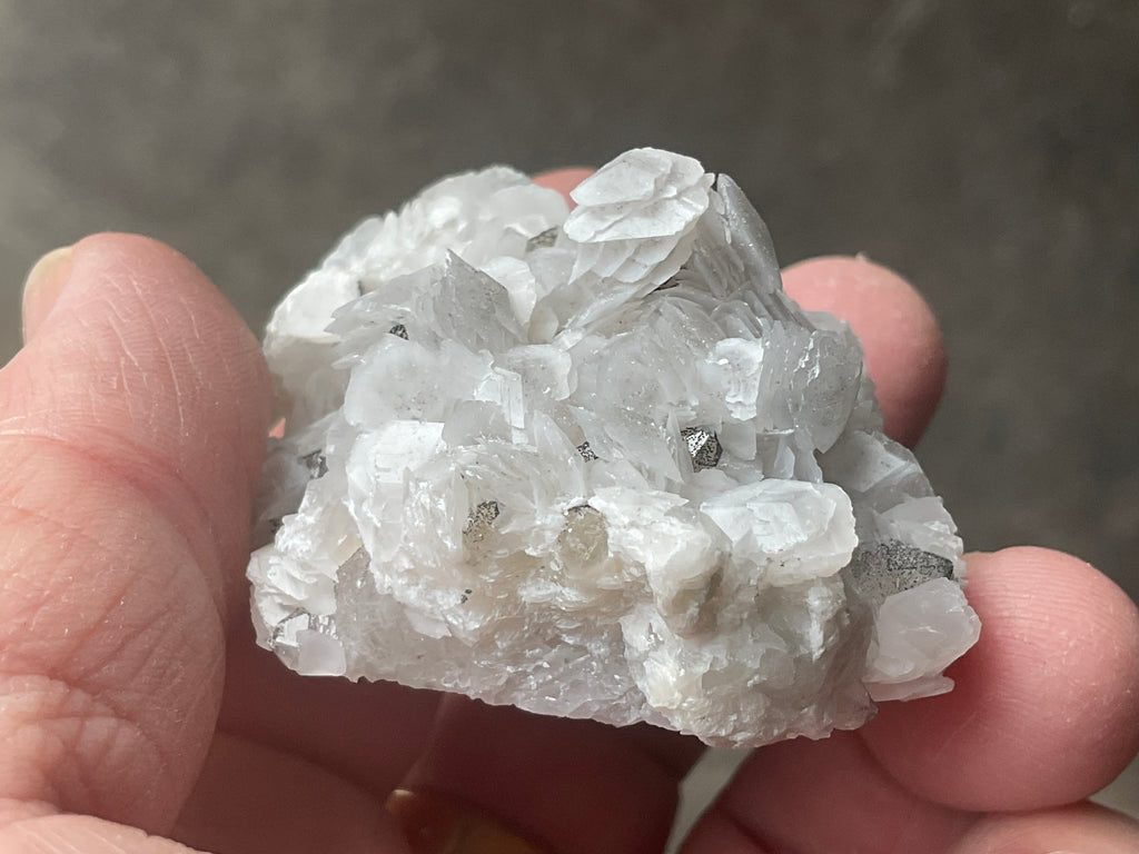 80g Schistose Calcite on Hematite/Goethite Spotted Quartz Cluster 1C