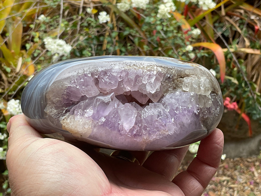 1,182g Natural Agate Nodule with Amethyst interior