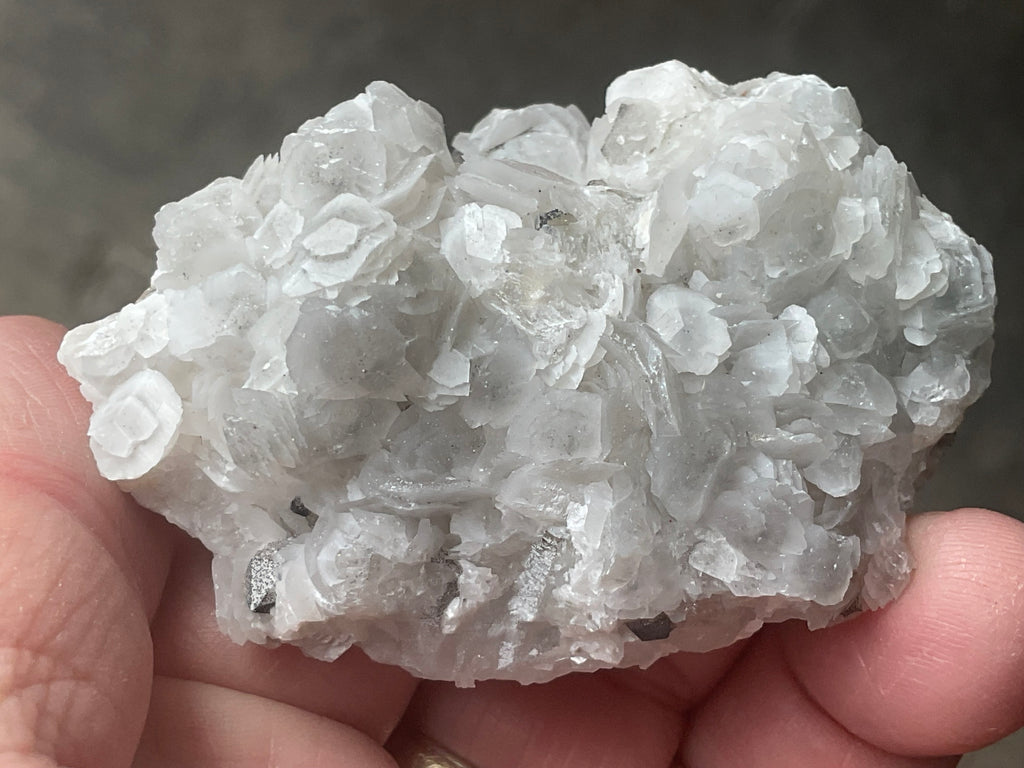 80g Schistose Calcite on Hematite/Goethite Spotted Quartz Cluster 1C