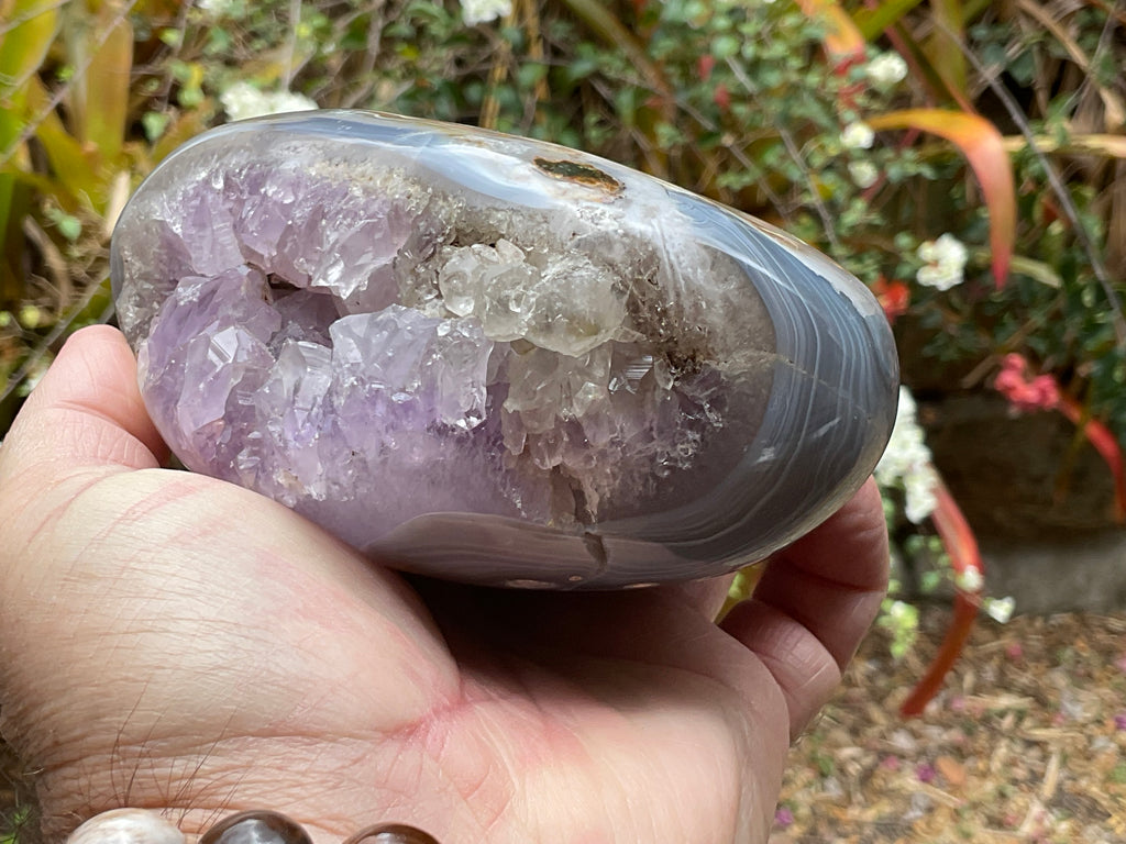 1,182g Natural Agate Nodule with Amethyst interior