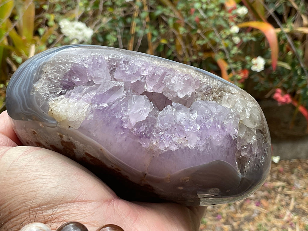 1,182g Natural Agate Nodule with Amethyst interior