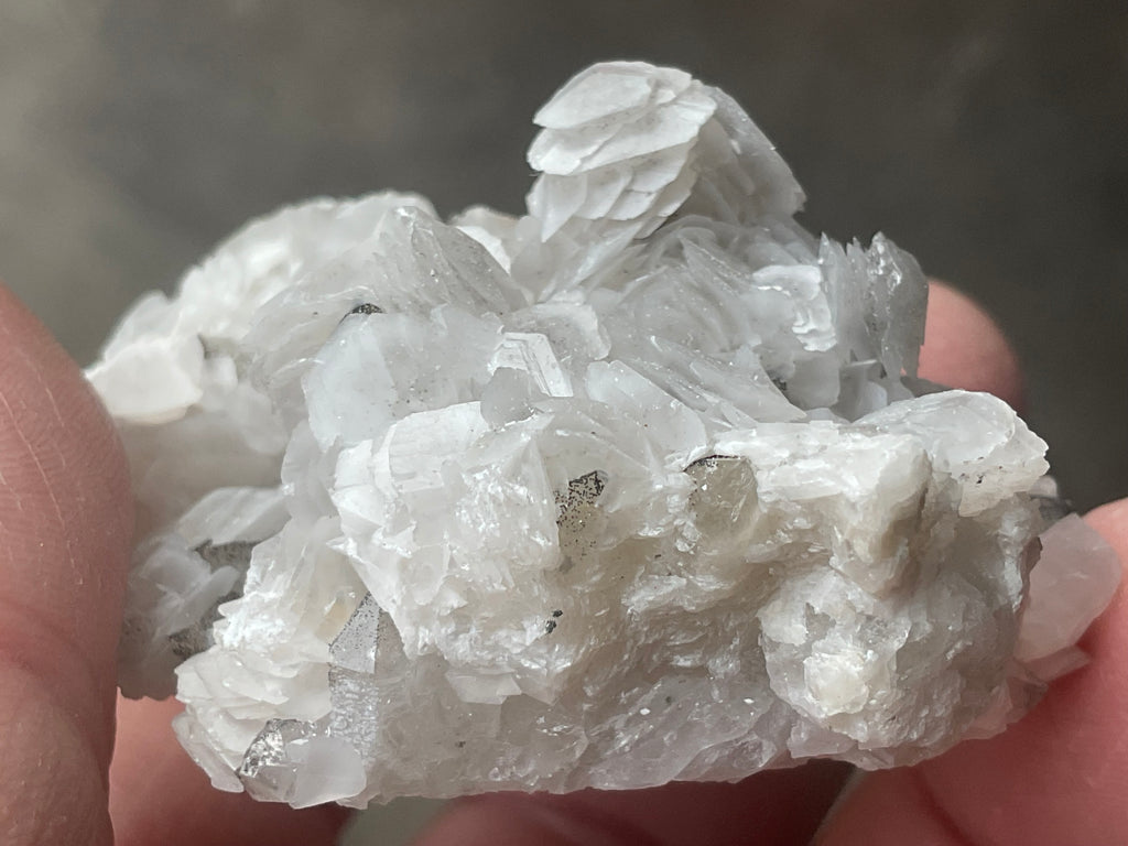 80g Schistose Calcite on Hematite/Goethite Spotted Quartz Cluster 1C