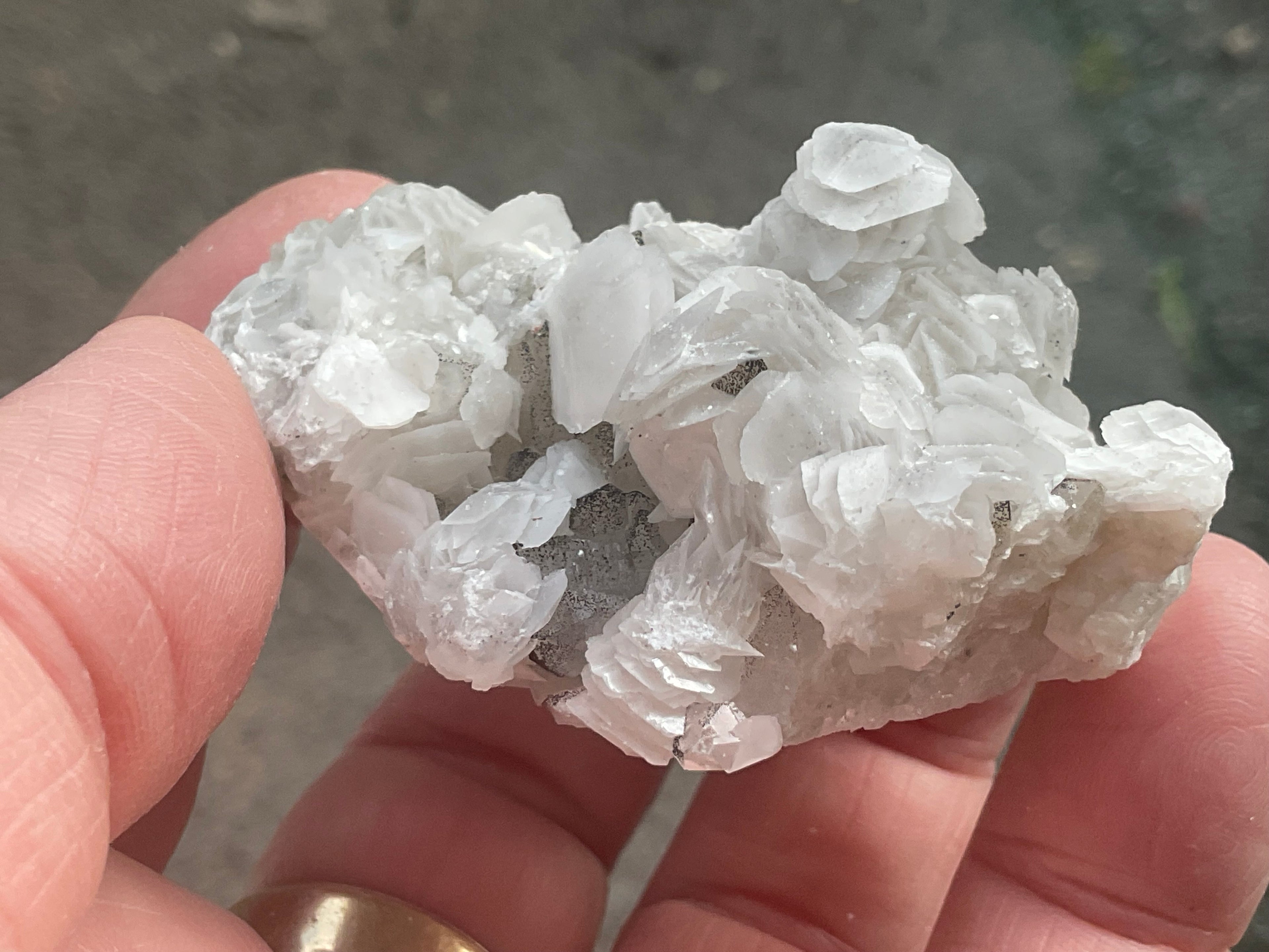 80g Schistose Calcite on Hematite/Goethite Spotted Quartz Cluster 1C